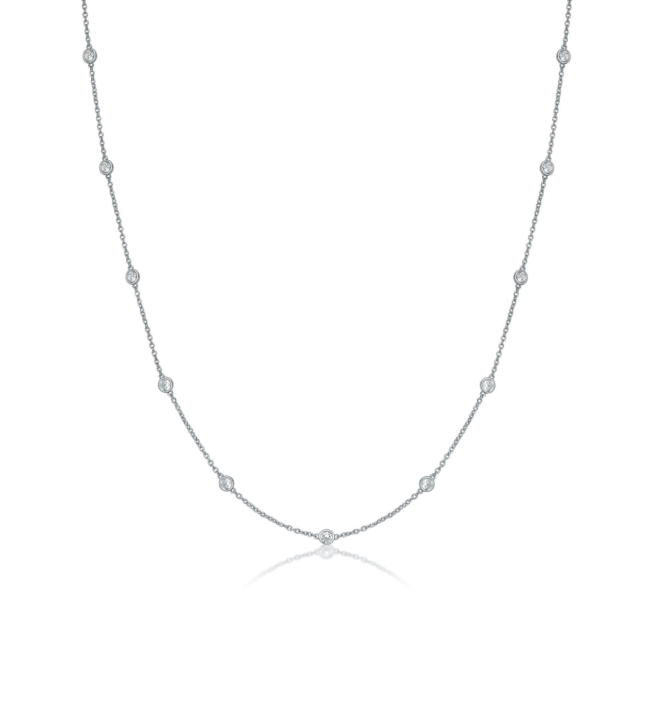Lab Created 2 ct. TDW Lab Grown Diamond Necklace in Sterling Silver