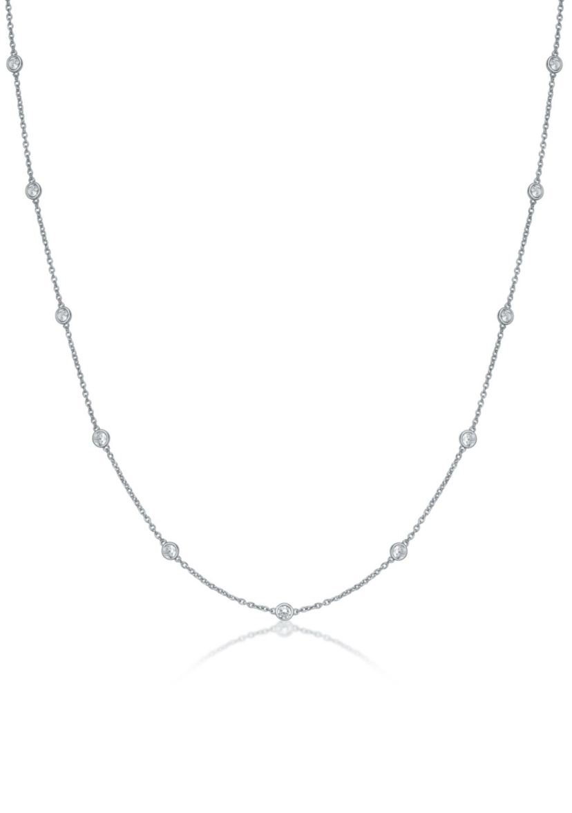 Lab Created 2 ct. TDW Lab Grown Diamond Necklace in Sterling Silver