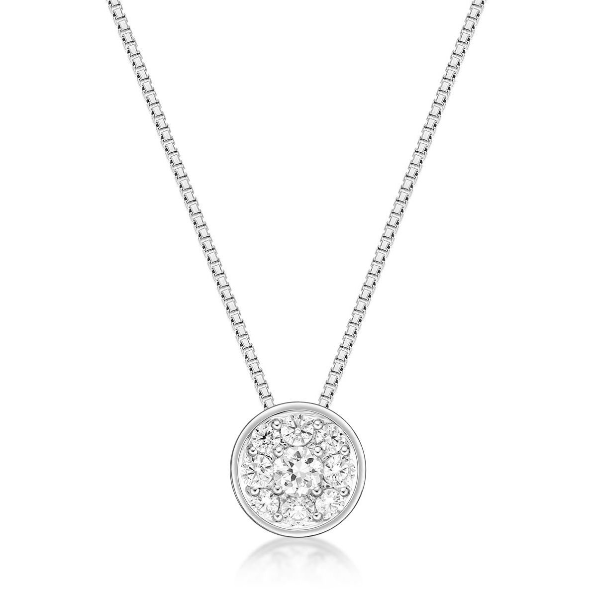 Lab Created 1/3 ct. TDW Lab Grown Diamond Bezel Pendant in 10K White Gold