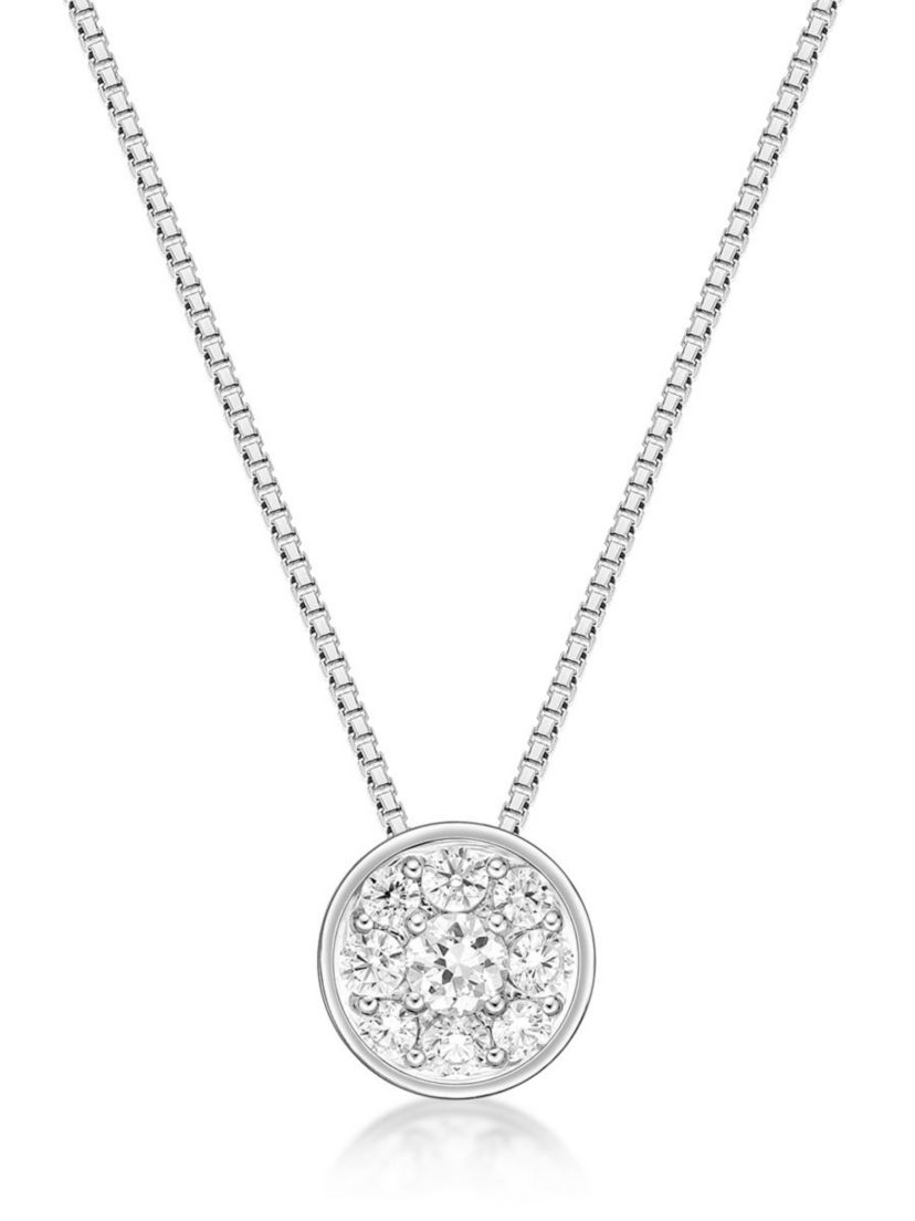 Lab Created 1/3 ct. TDW Lab Grown Diamond Bezel Pendant in 10K White Gold