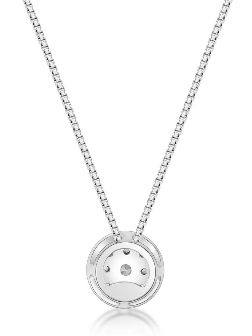 Lab Created 1/3 ct. TDW Lab Grown Diamond Bezel Pendant in 10K White Gold