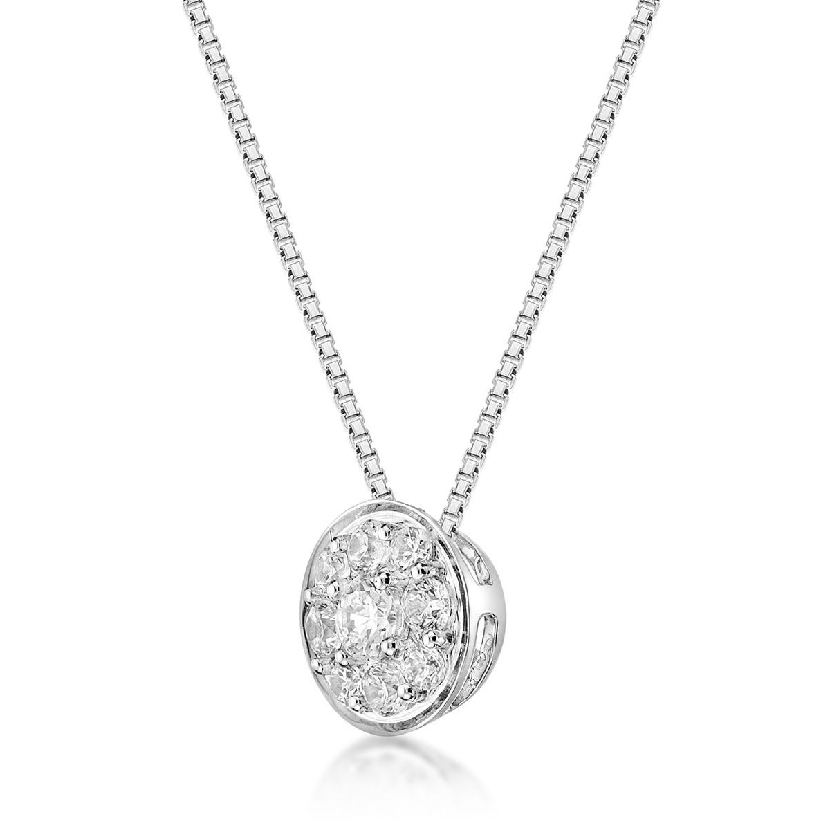 Lab Created 1/3 ct. TDW Lab Grown Diamond Bezel Pendant in 10K White Gold