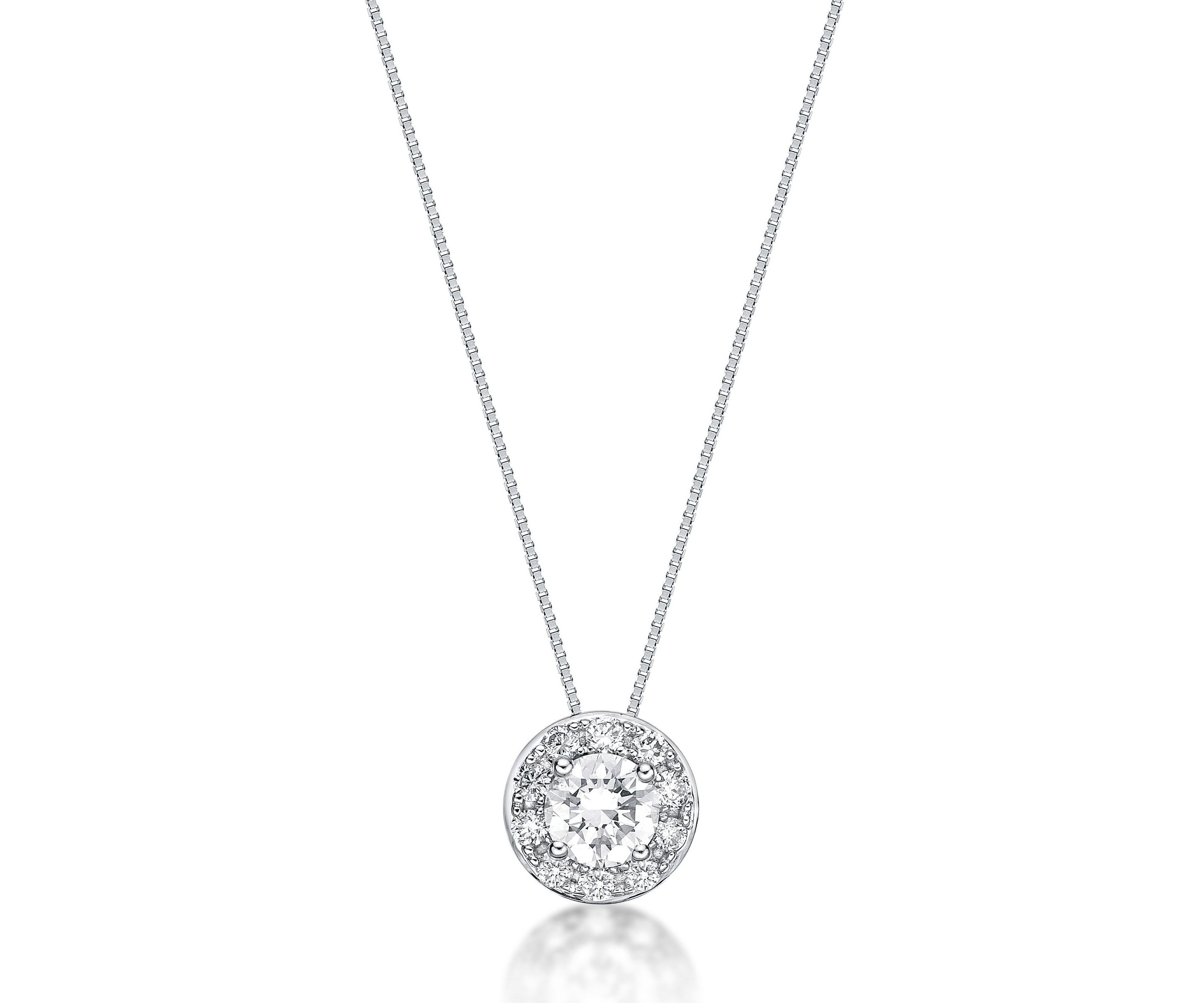Lab Created 1/2 ct. TDW Lab Grown Diamond  Pendant in Sterling Silver