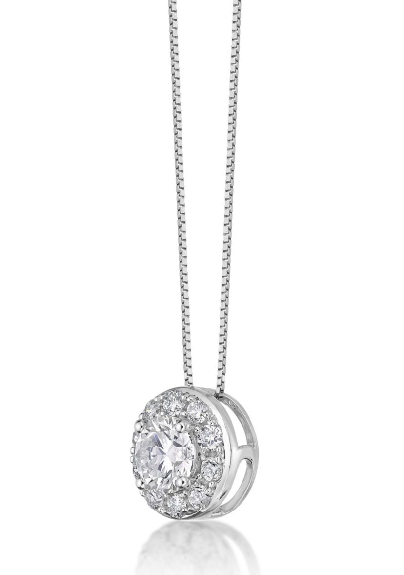 Lab Created 1/2 ct. TDW Lab Grown Diamond  Pendant in Sterling Silver