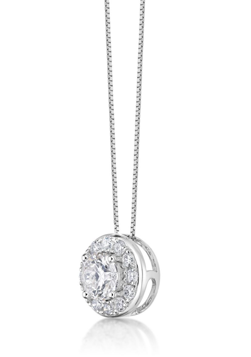 Lab Created 3/4 ct. TDW Lab Grown Diamond  Pendant in Sterling Silver