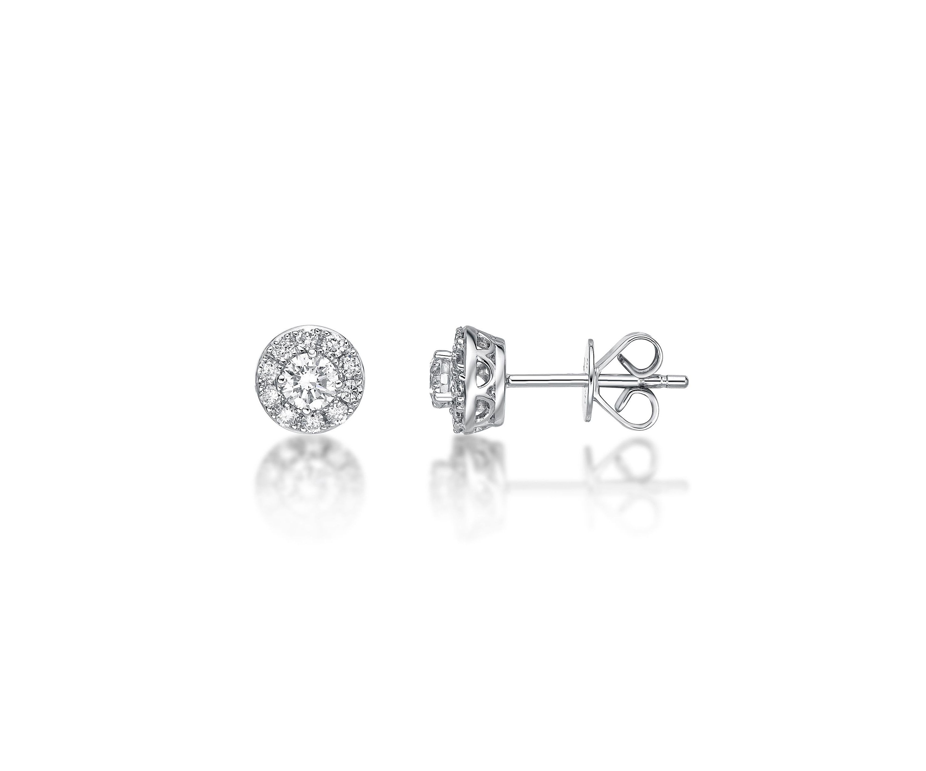 Lab Created 1/2 ct. TDW Lab Grown Diamond Earrings in 14K White Gold