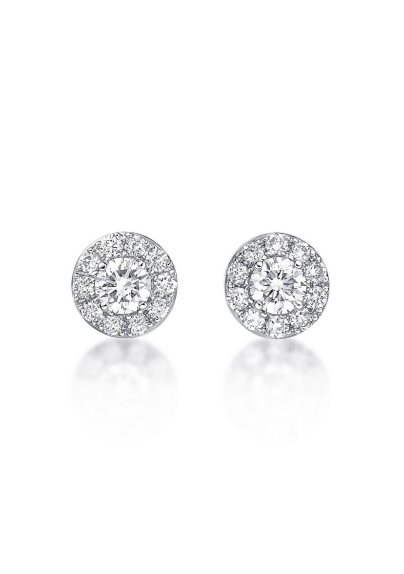 Lab Created 1/2 ct. TDW Lab Grown Diamond Earrings in 14K White Gold