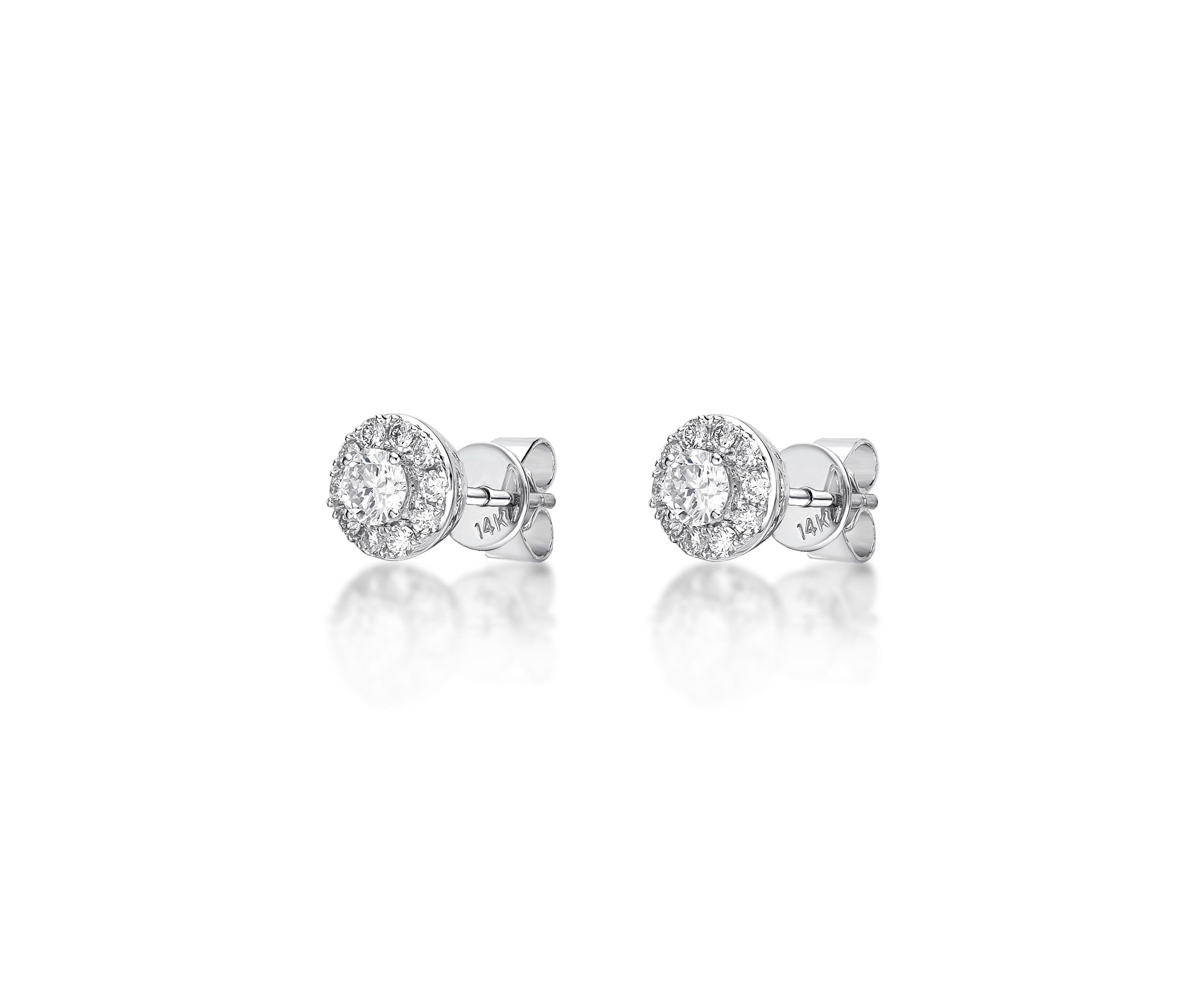 Lab Created 1/2 ct. TDW Lab Grown Diamond Earrings in 14K White Gold