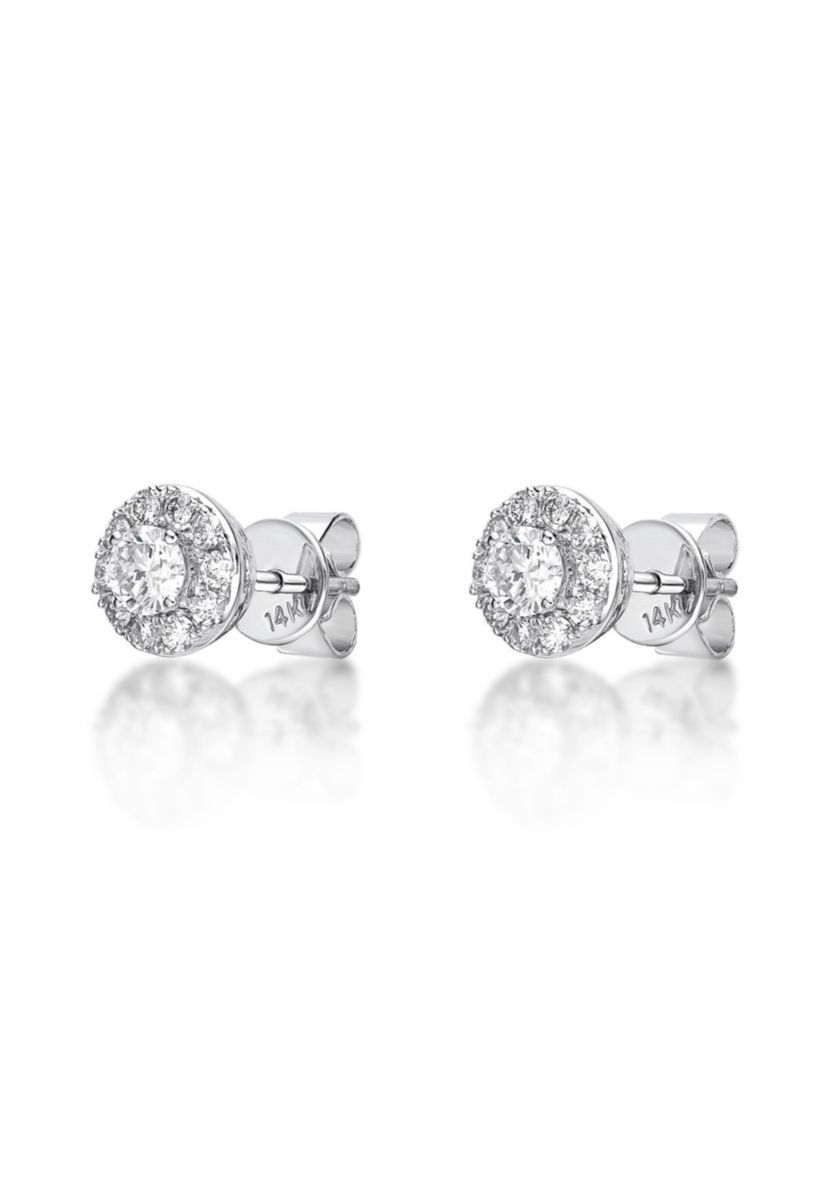 Lab Created 1/2 ct. TDW Lab Grown Diamond Earrings in 14K White Gold