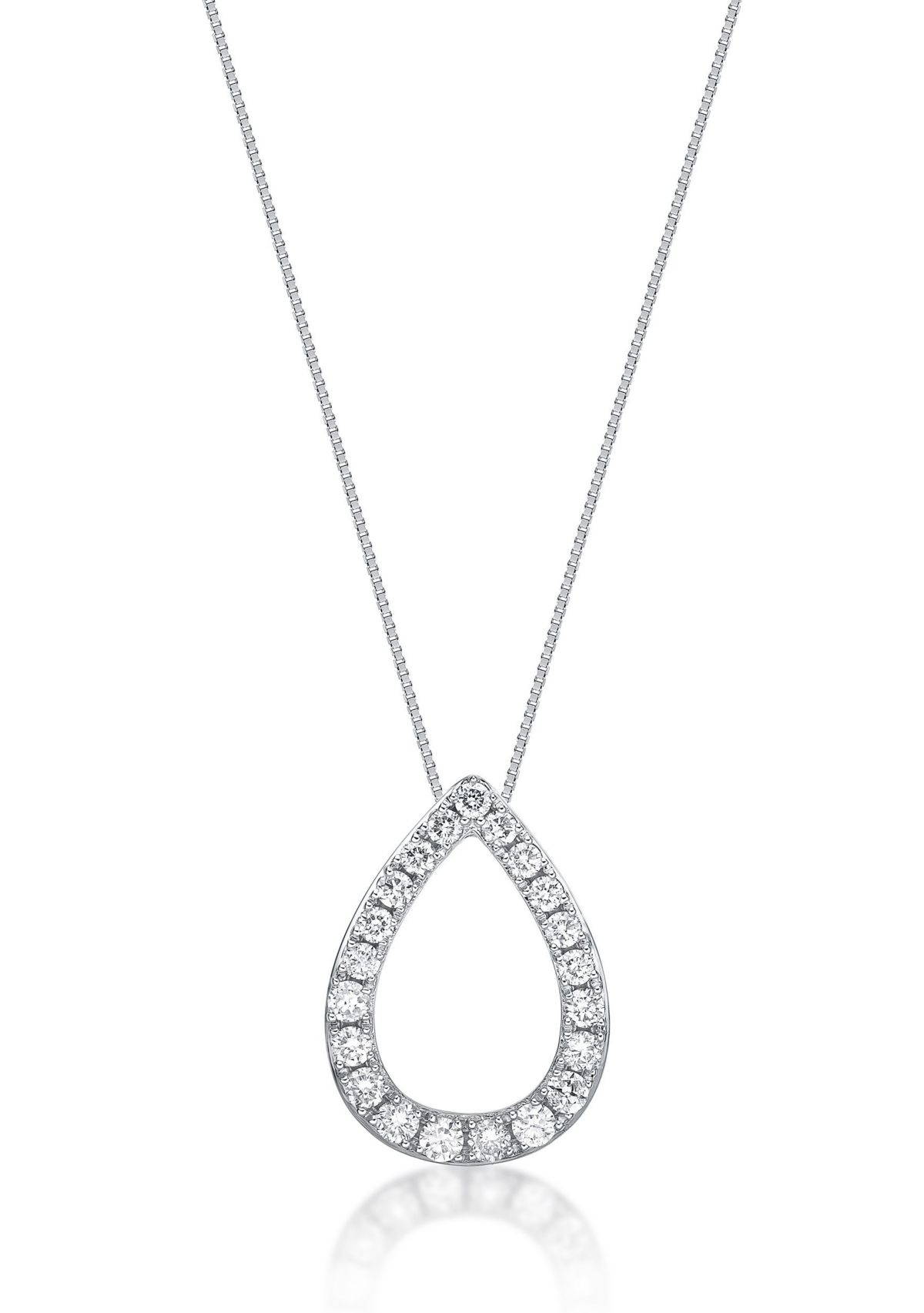 Lab Created 1/2 ct. TDW Lab Grown Diamond Tear Drop Pendant in 14K White Gold