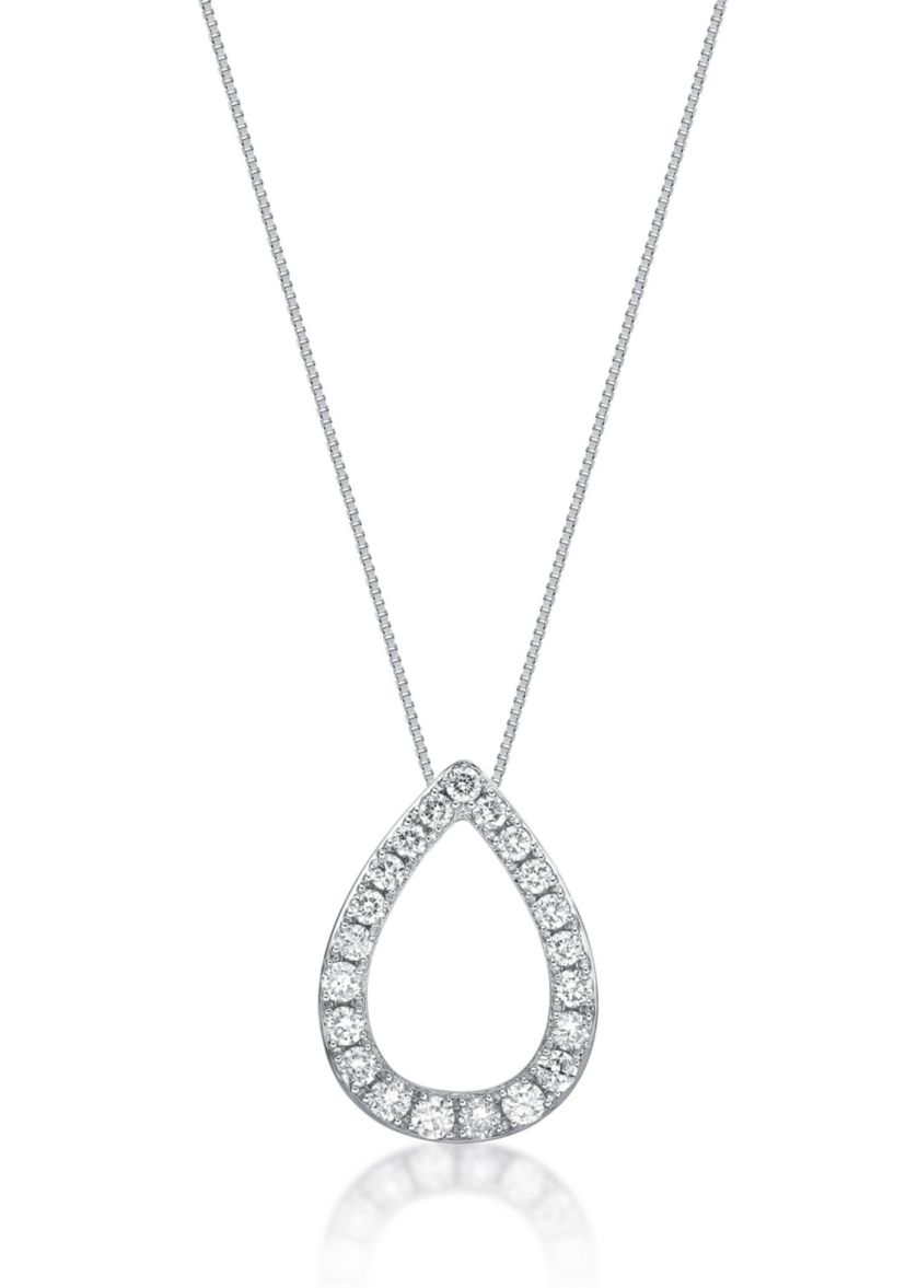 Lab Created 1/2 ct. TDW Lab Grown Diamond Tear Drop Pendant in 14K White Gold