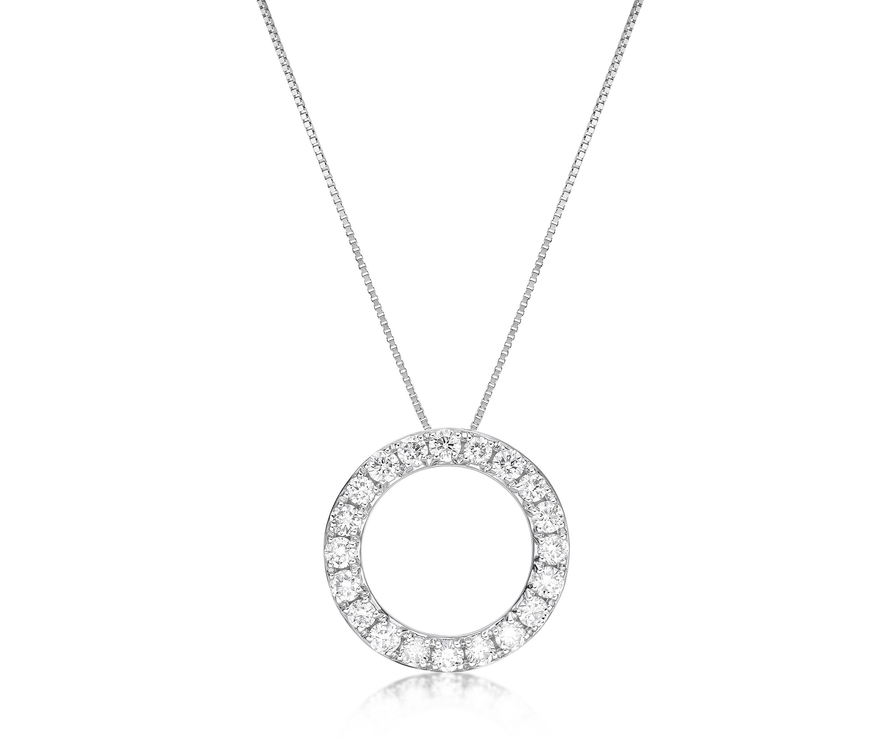 Lab Created 5/8 ct. TDW Lab Grown Diamond Circle Pendant in 14K White Gold