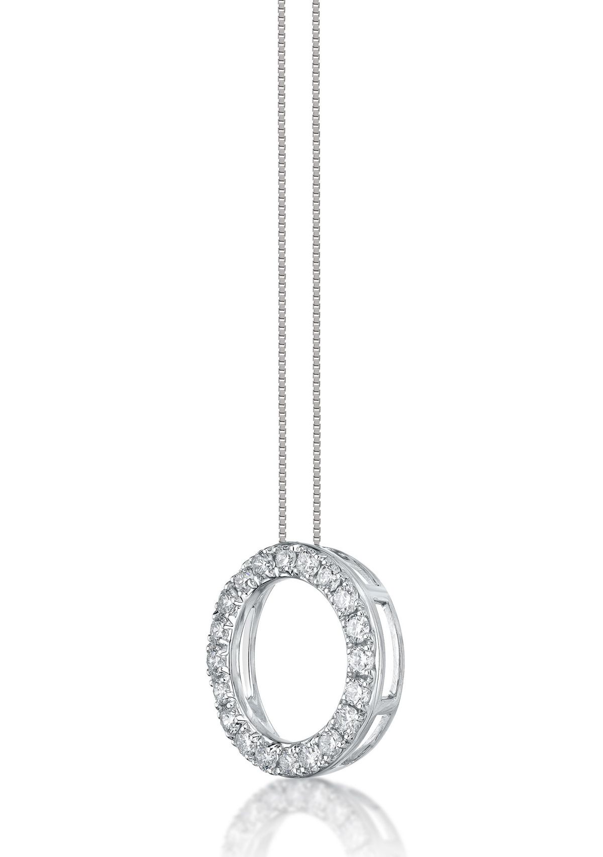 Lab Created 5/8 ct. TDW Lab Grown Diamond Circle Pendant in 14K White Gold