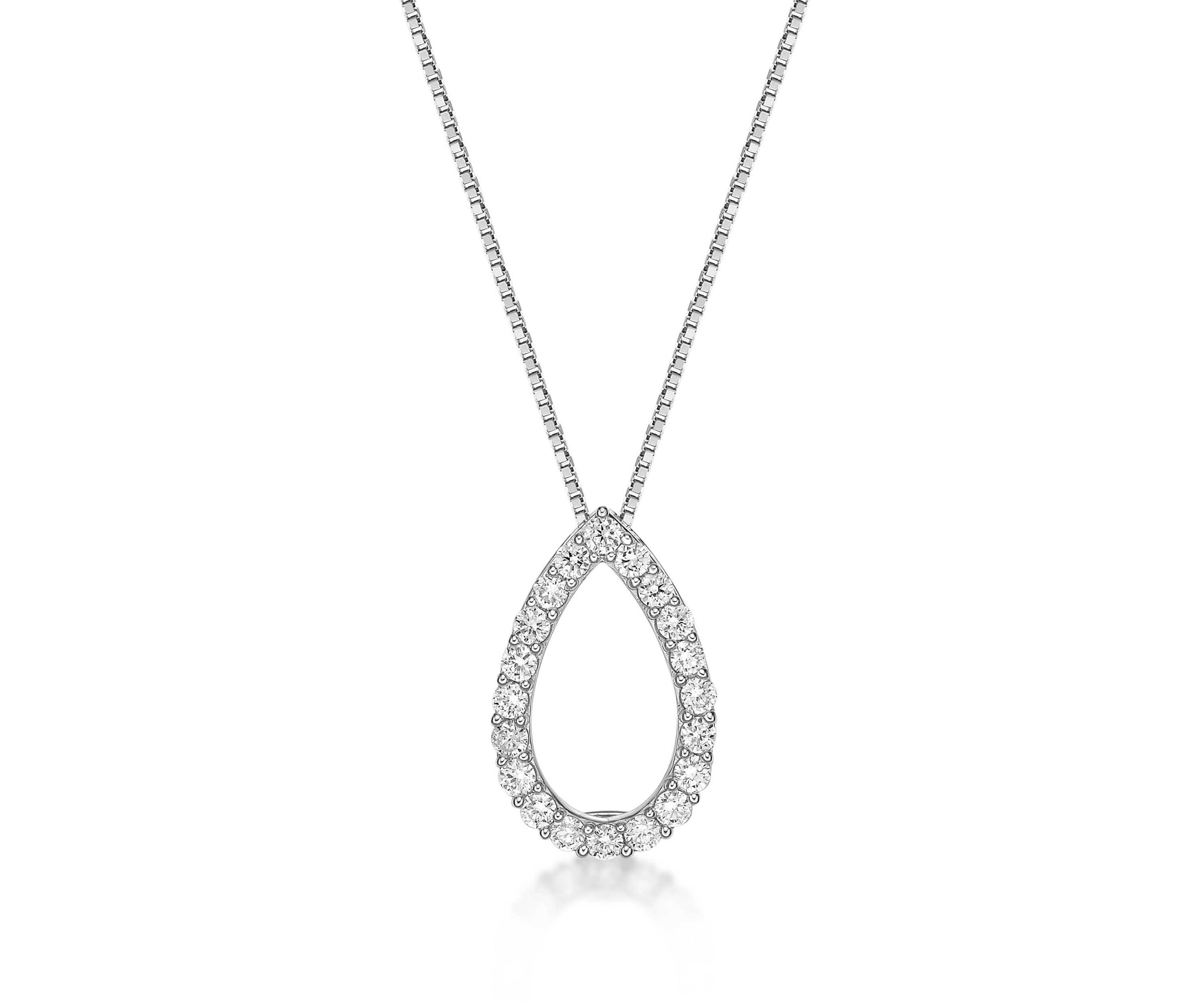 Lab Created 5/8 ct. TDW Lab Grown Diamond Tear Drop Pendant in 10K White Gold