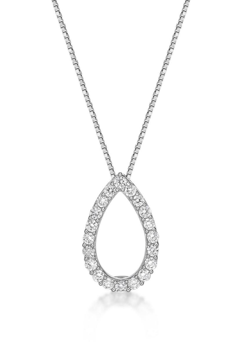 Lab Created 5/8 ct. TDW Lab Grown Diamond Tear Drop Pendant in 10K White Gold