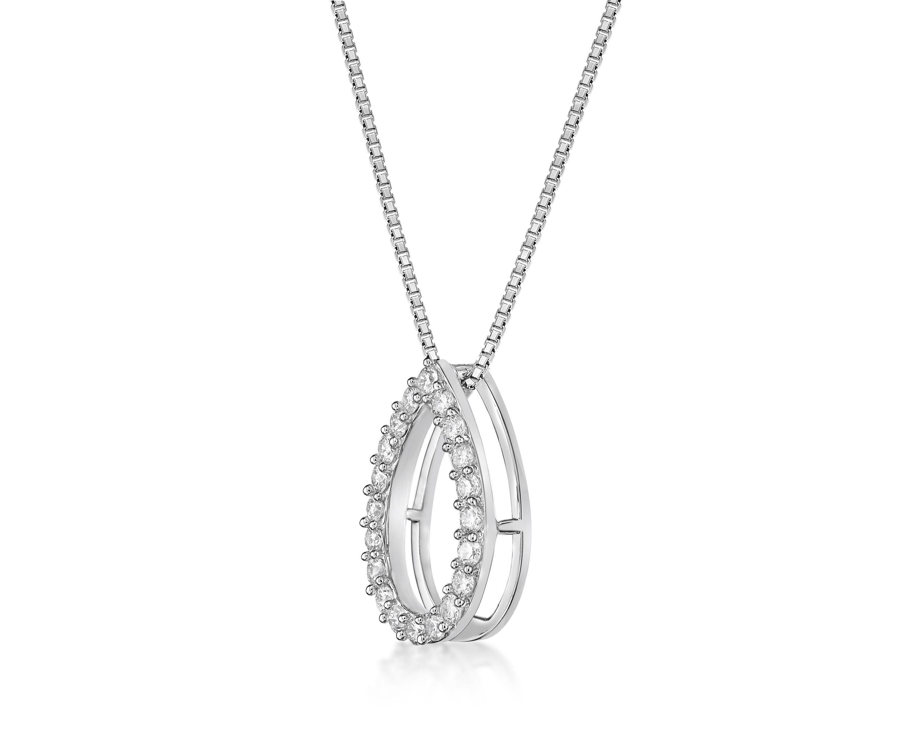 Lab Created 5/8 ct. TDW Lab Grown Diamond Tear Drop Pendant in 10K White Gold