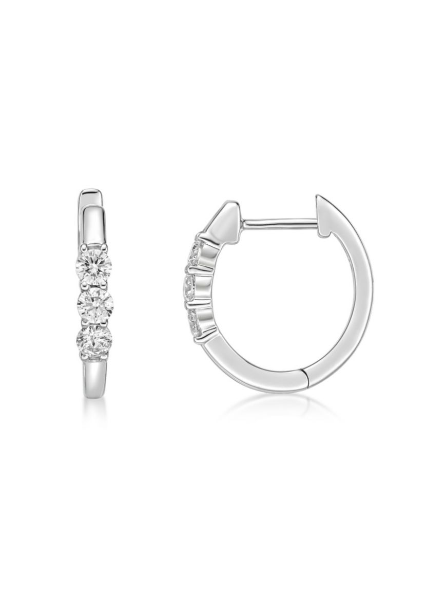 Lab Created 1/2 ct. TDW Lab Grown Diamond Hoop Earrings in 10K White Gold