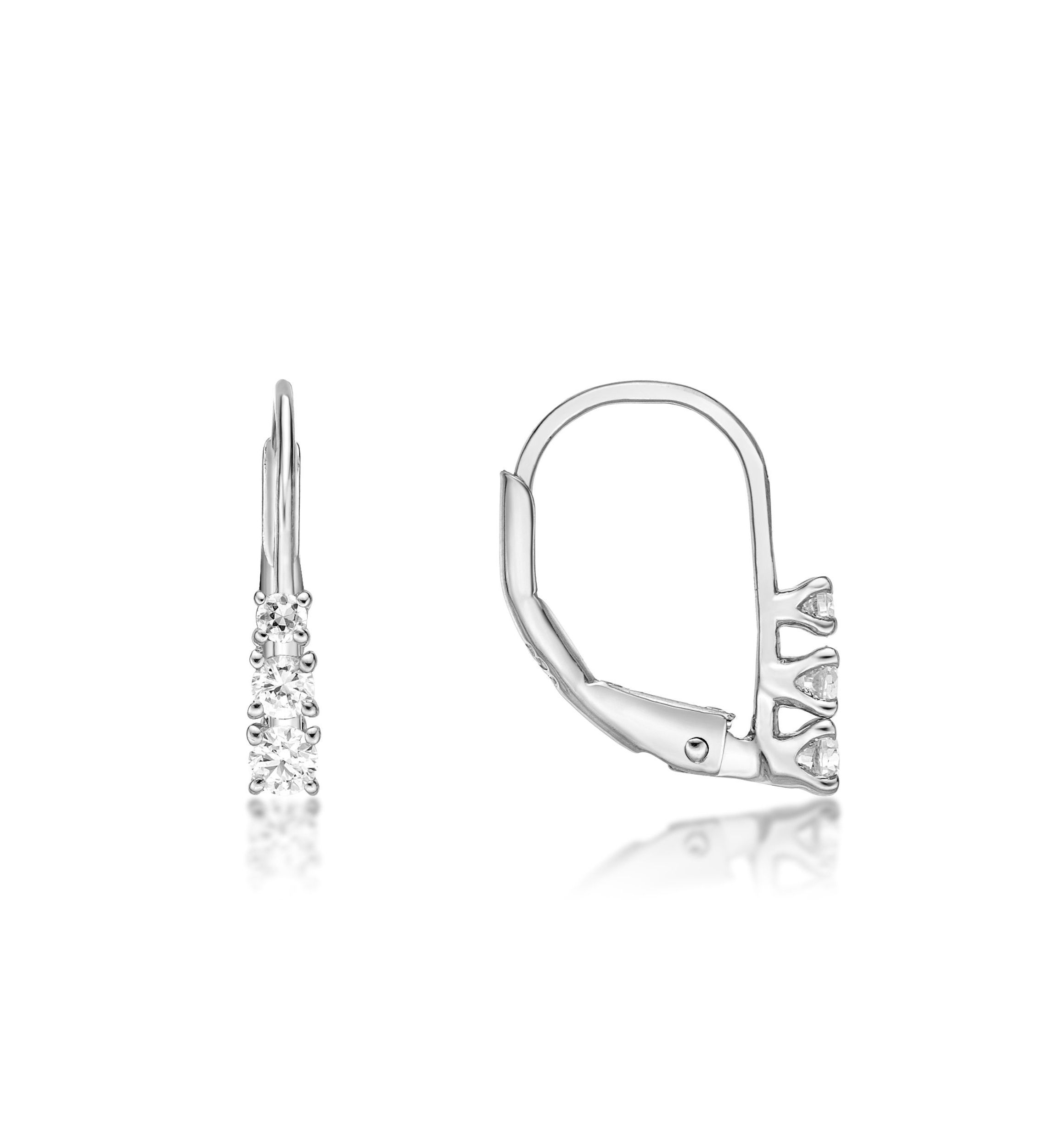 Lab Created 1/4 ct. TDW Lab Grown Diamond Earrings in 10K White Gold