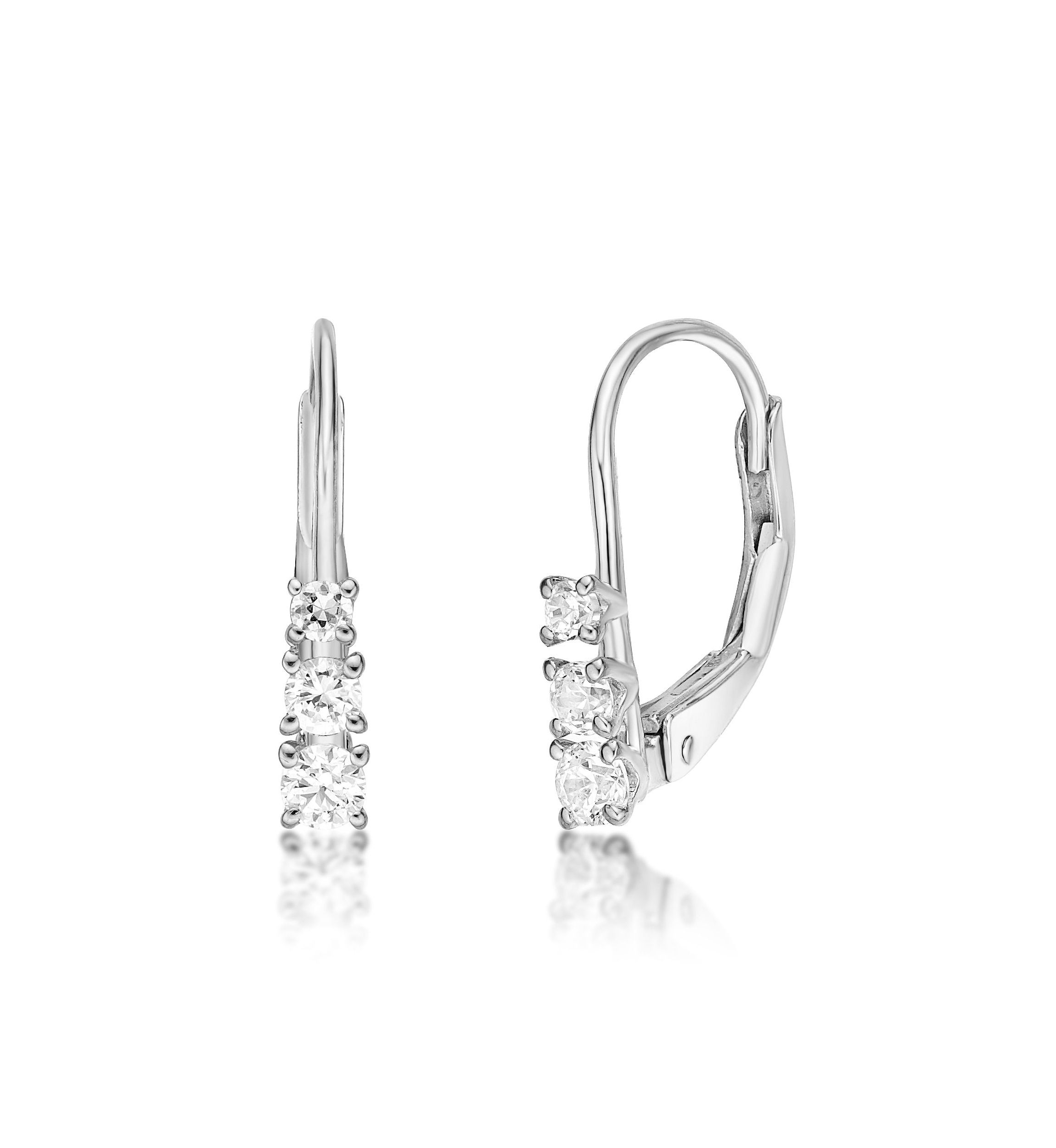 Lab Created 1/4 ct. TDW Lab Grown Diamond Earrings in 10K White Gold