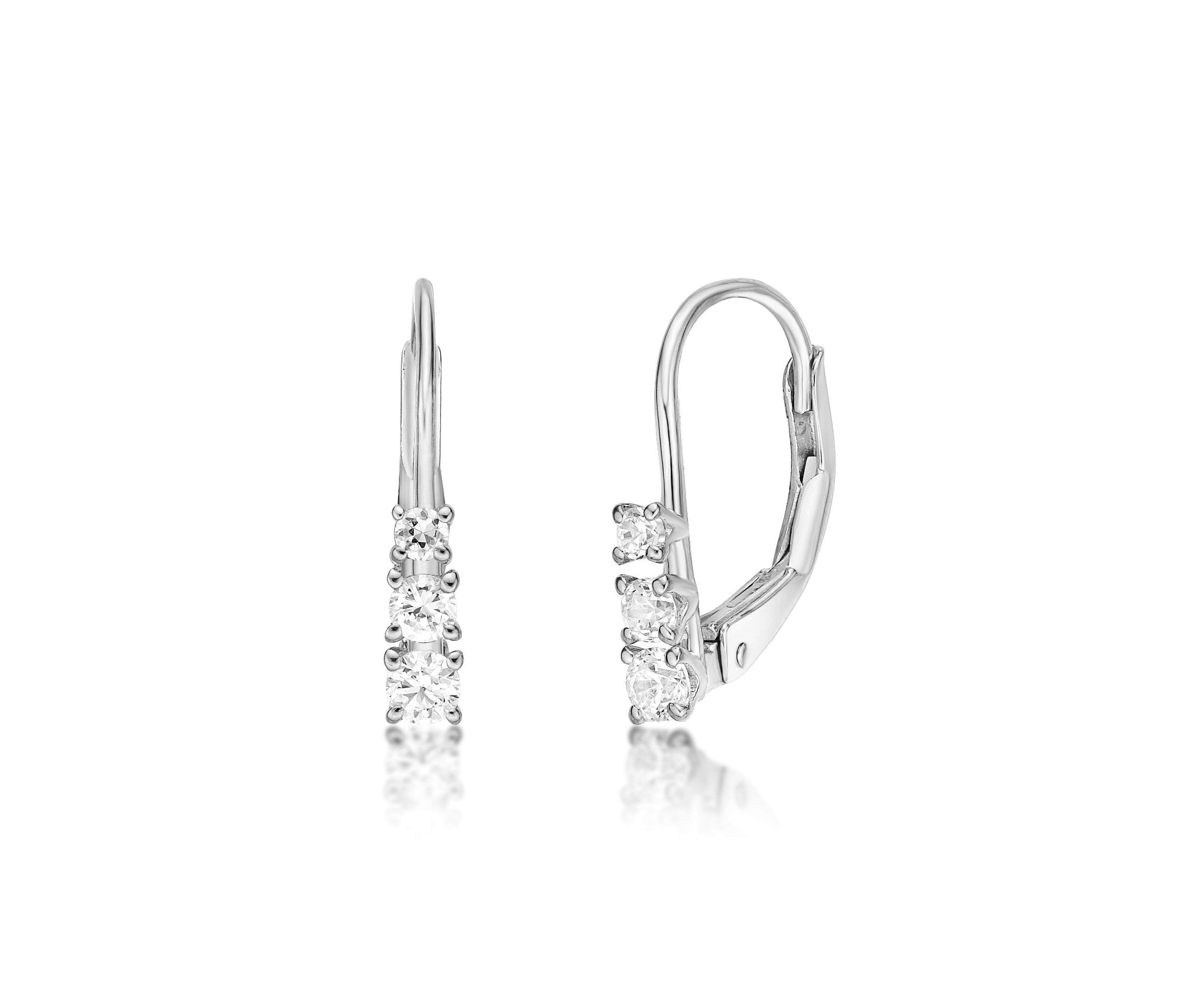 Lab Created 1/4 ct. TDW Lab Grown Diamond Earrings in 10K White Gold