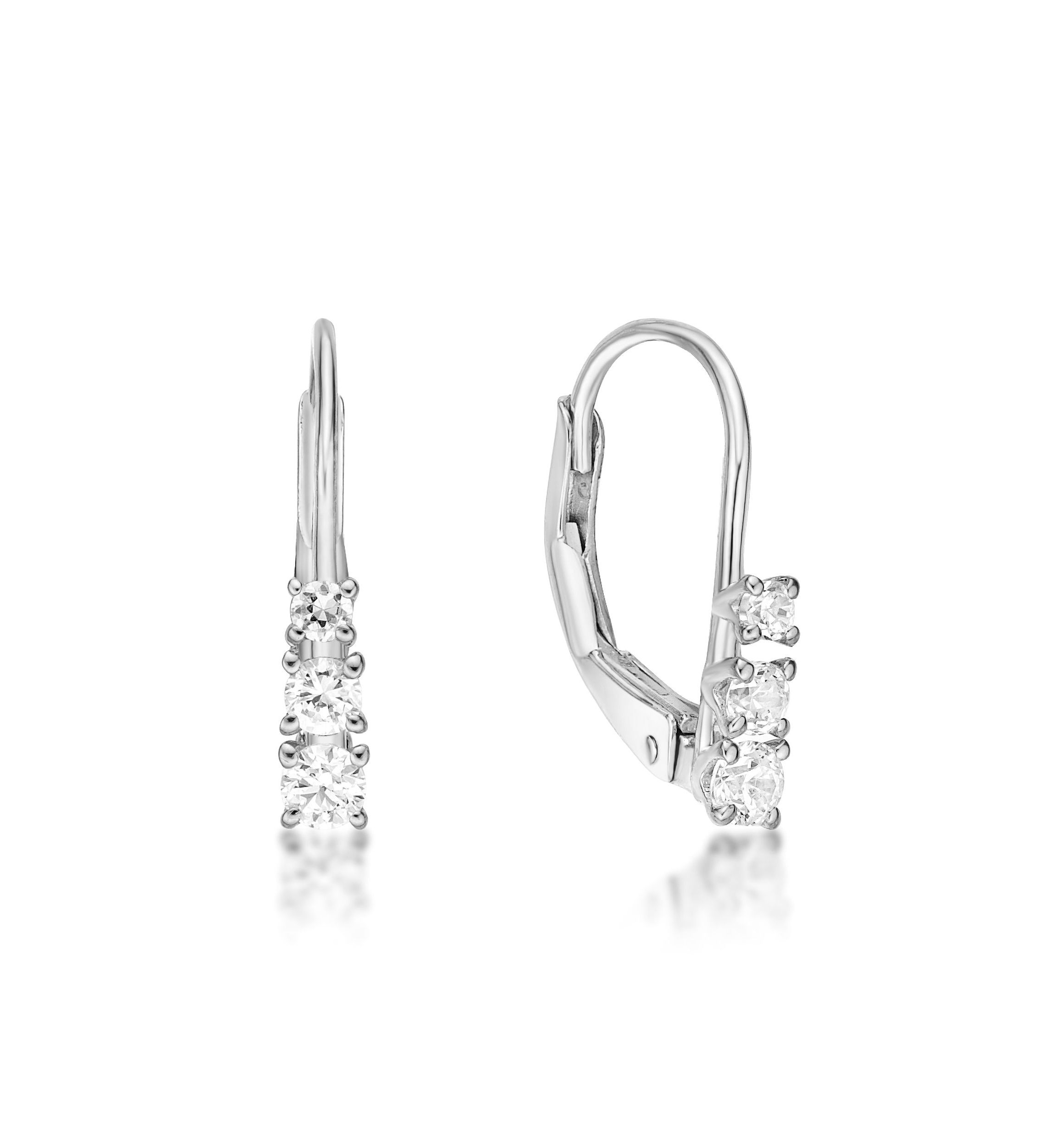 Lab Created 1/4 ct. TDW Lab Grown Diamond Earrings in 10K White Gold