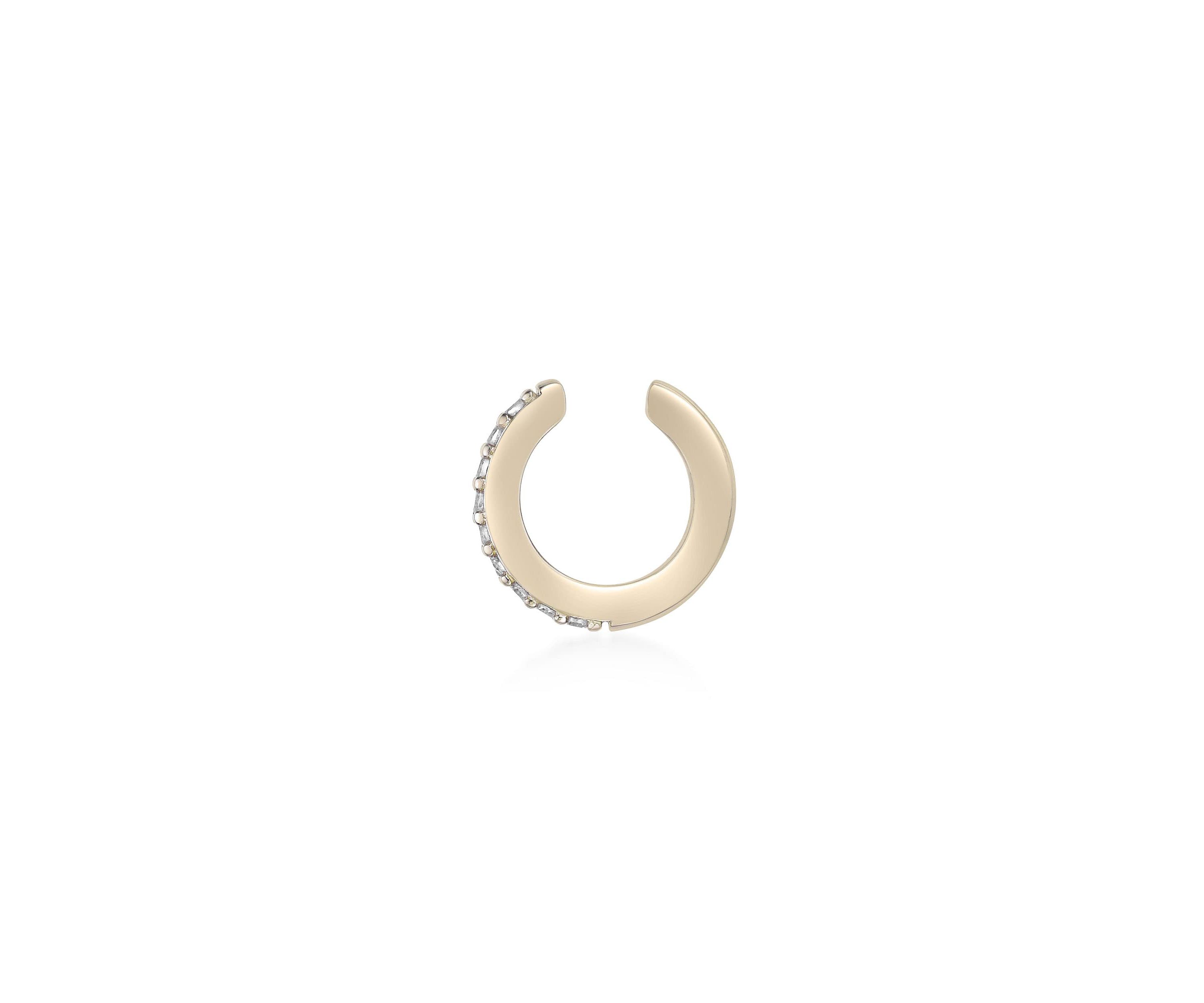 Lab Created Gemminded Lab-Grown Diamond Accent Ear Cuff in 18k Gold Over Silver