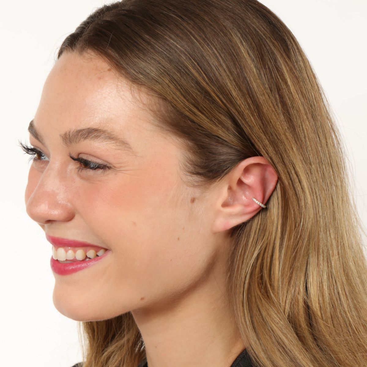 Lab Created Gemminded Lab-Grown Diamond Accent Ear Cuff in 18k Gold Over Silver