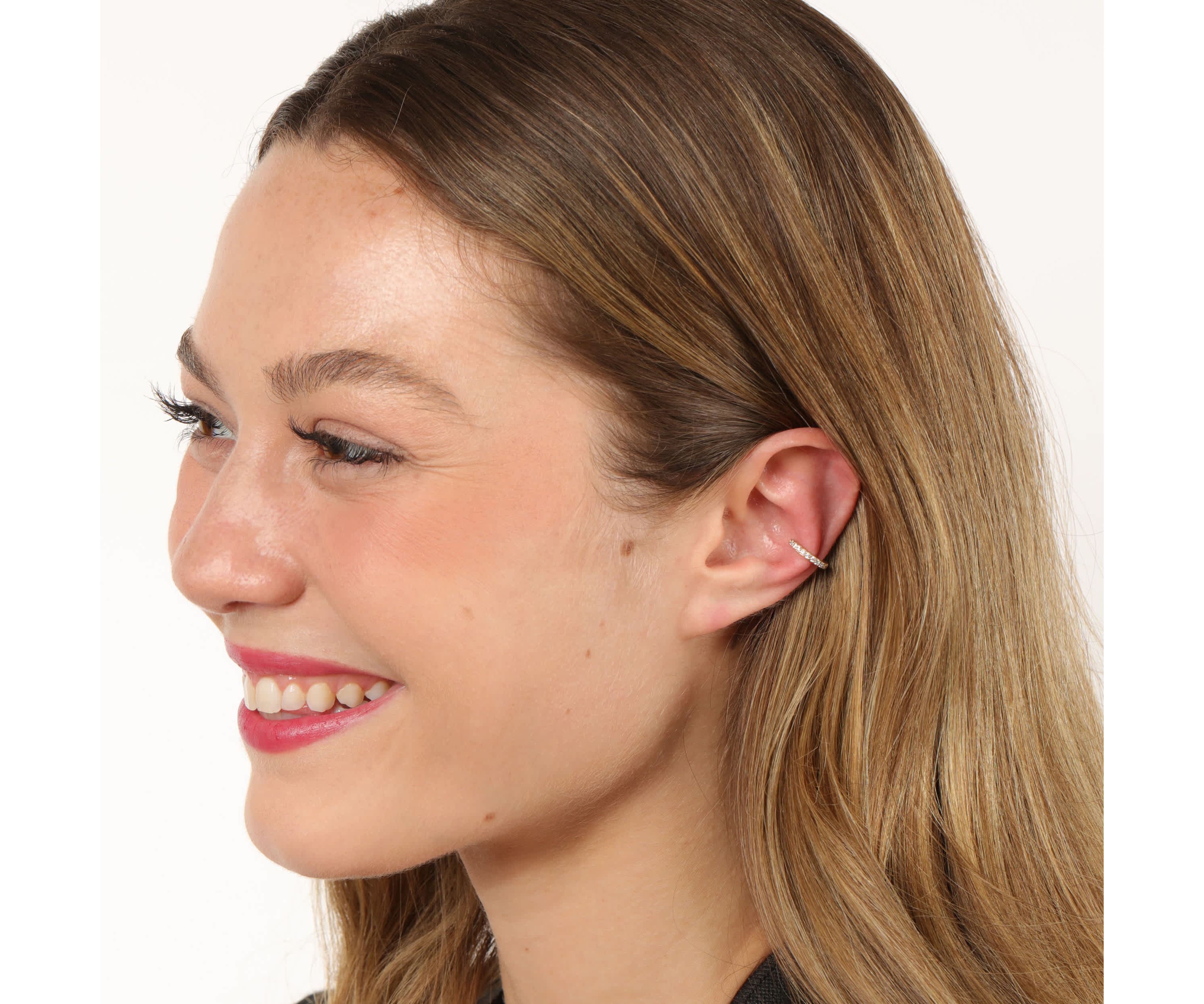 Lab Created Gemminded Lab-Grown Diamond Accent Ear Cuff in 18k Gold Over Silver