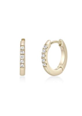 Brilliant Grown Lab Created 1/10 ct. t.w. Lab-Grown Diamond Hoop Earrings in 18k Gold Over Silver, White