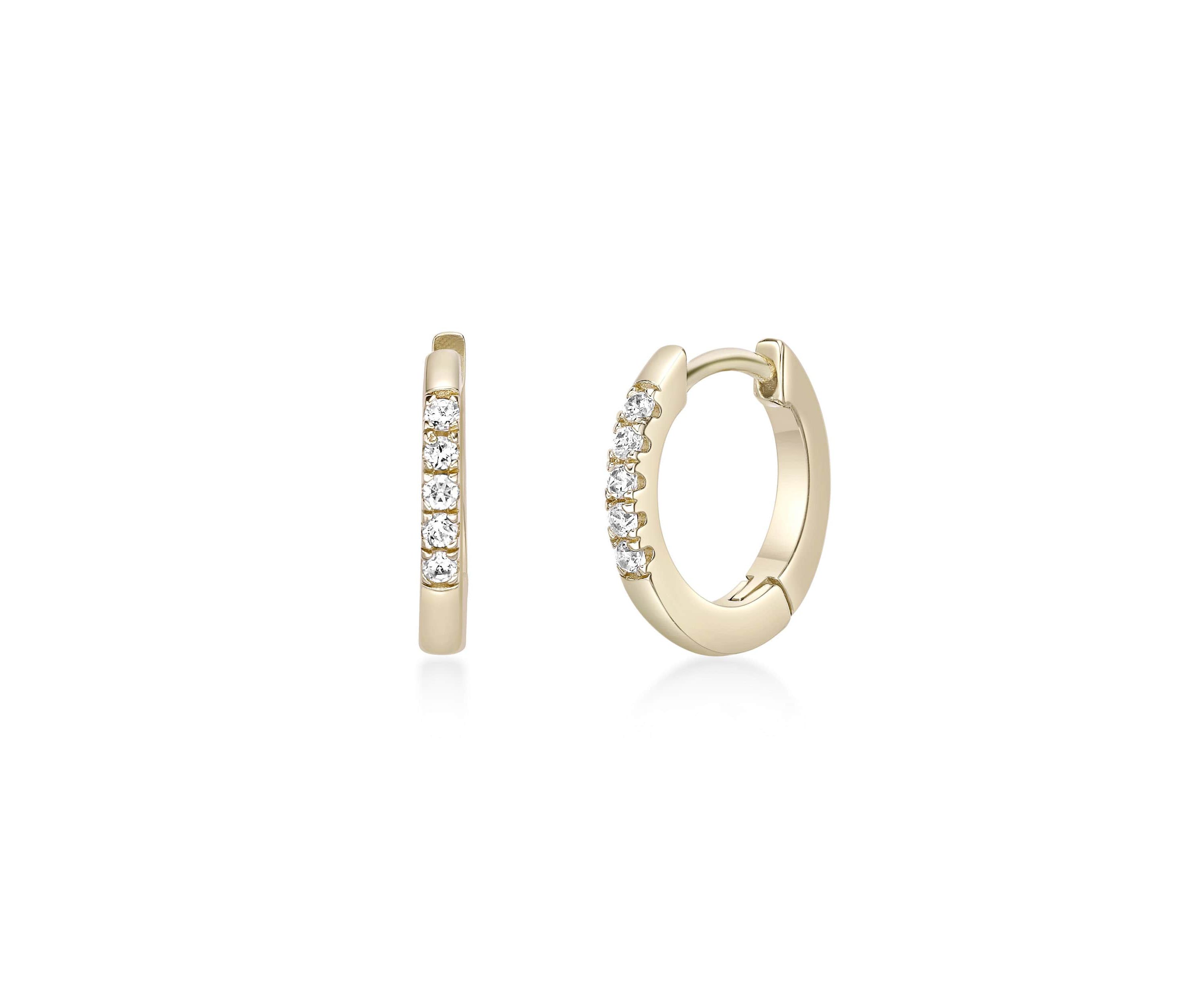 Lab Created Gemminded 1/10 ct. t.w. Lab-Grown Diamond Hoop Earrings in 18k Gold Over Silver