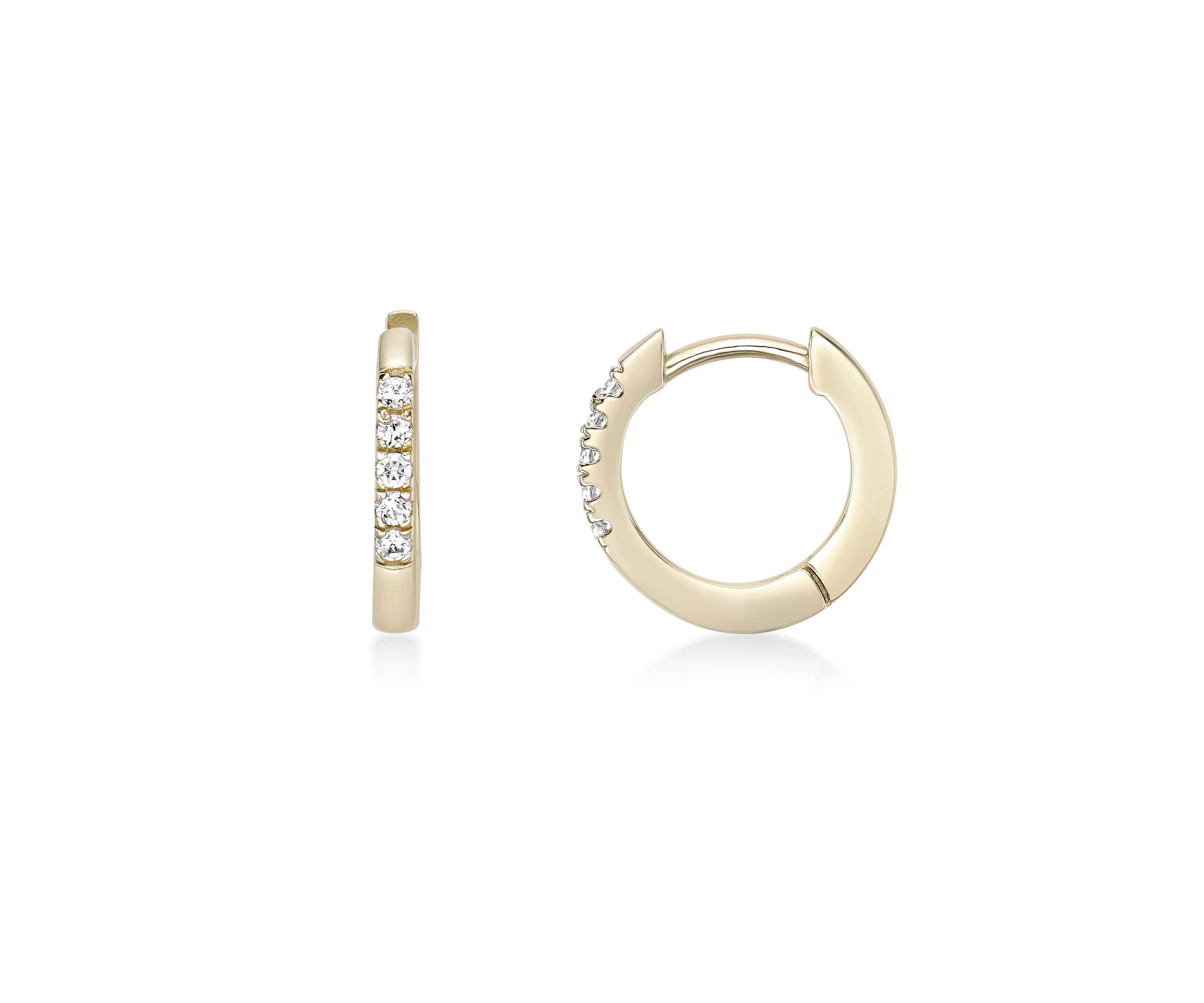Lab Created Gemminded 1/10 ct. t.w. Lab-Grown Diamond Hoop Earrings in 18k Gold Over Silver