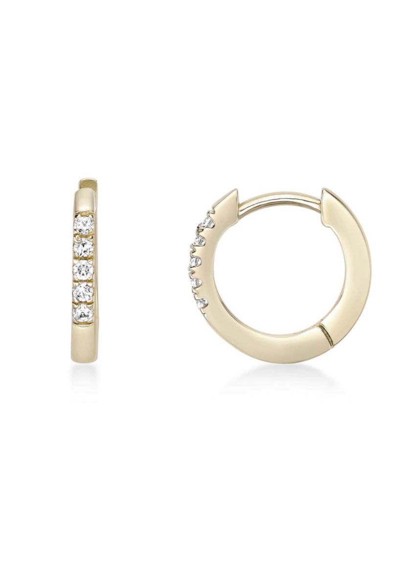 Lab Created Gemminded 1/10 ct. t.w. Lab-Grown Diamond Hoop Earrings in 18k Gold Over Silver