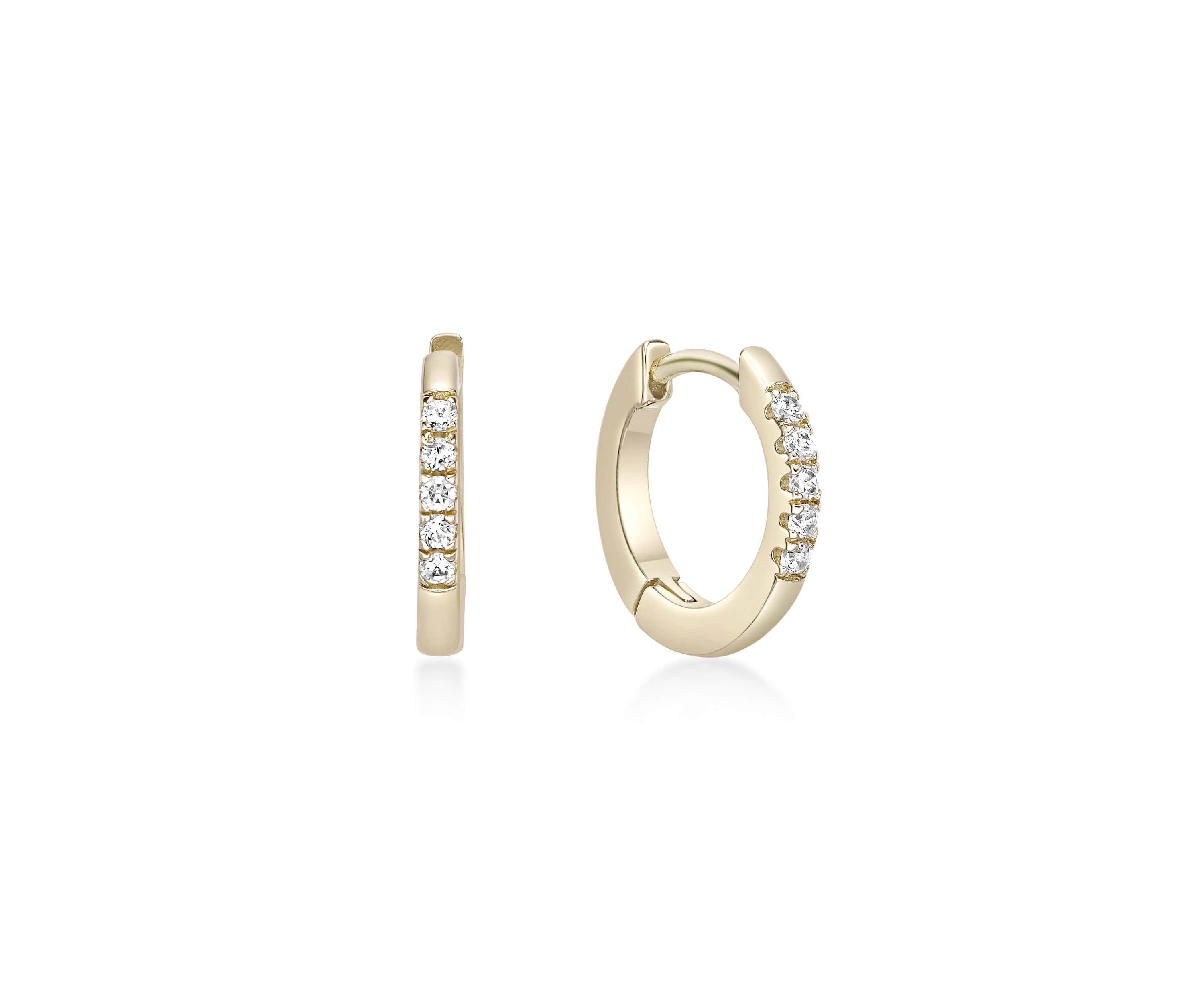 Lab Created Gemminded 1/10 ct. t.w. Lab-Grown Diamond Hoop Earrings in 18k Gold Over Silver