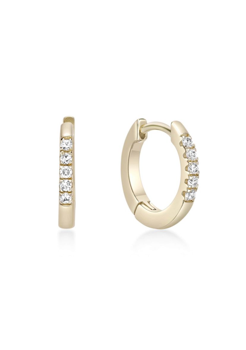 Lab Created Gemminded 1/10 ct. t.w. Lab-Grown Diamond Hoop Earrings in 18k Gold Over Silver