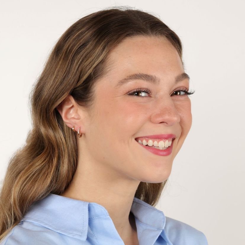 Lab Created Gemminded 1/10 ct. t.w. Lab-Grown Diamond Hoop Earrings in 18k Gold Over Silver