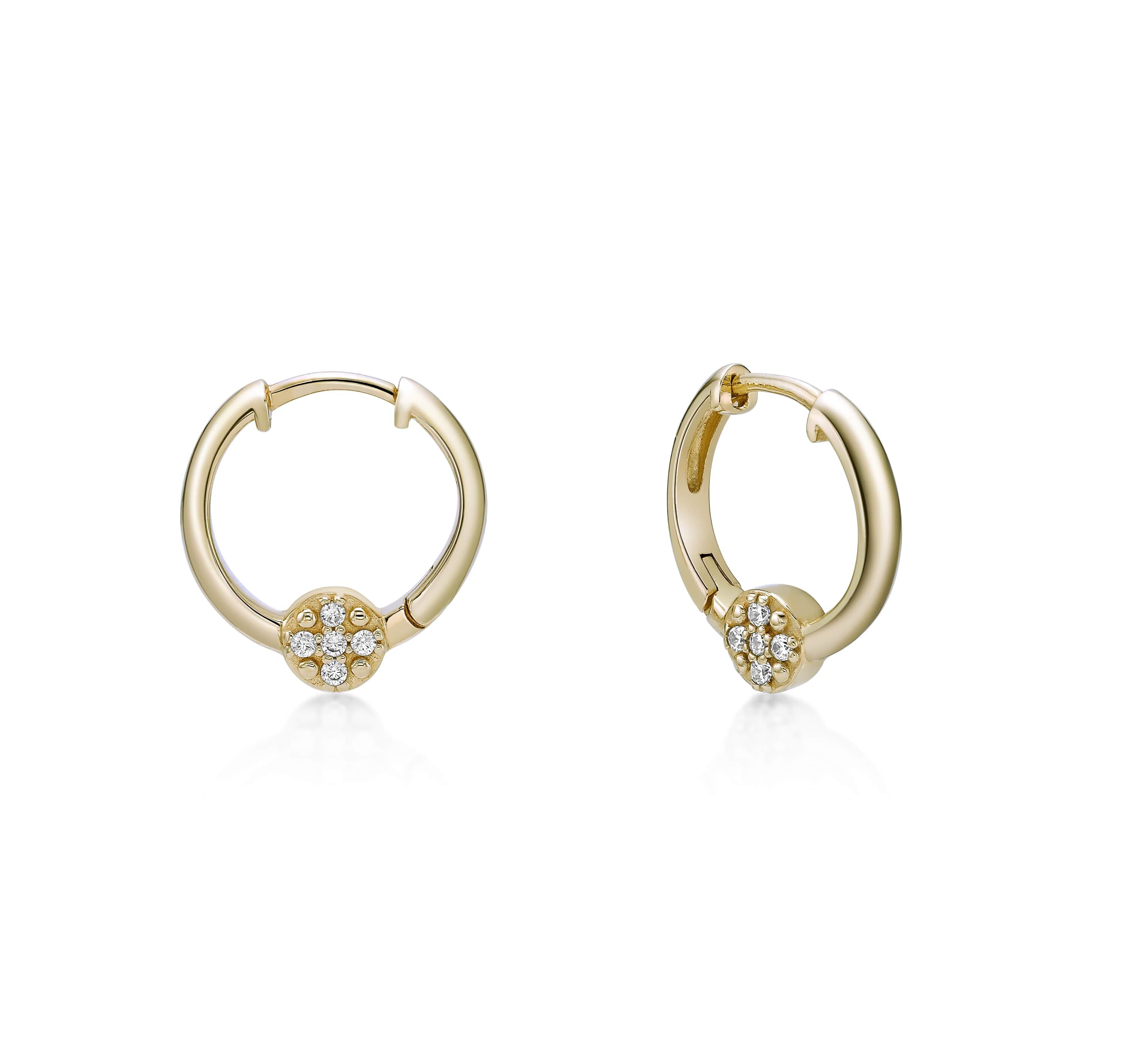 Lab Created Gemminded 1/10 ct. t.w. Lab-Grown Diamond Hoop Earrings in 18k Gold Over Silver