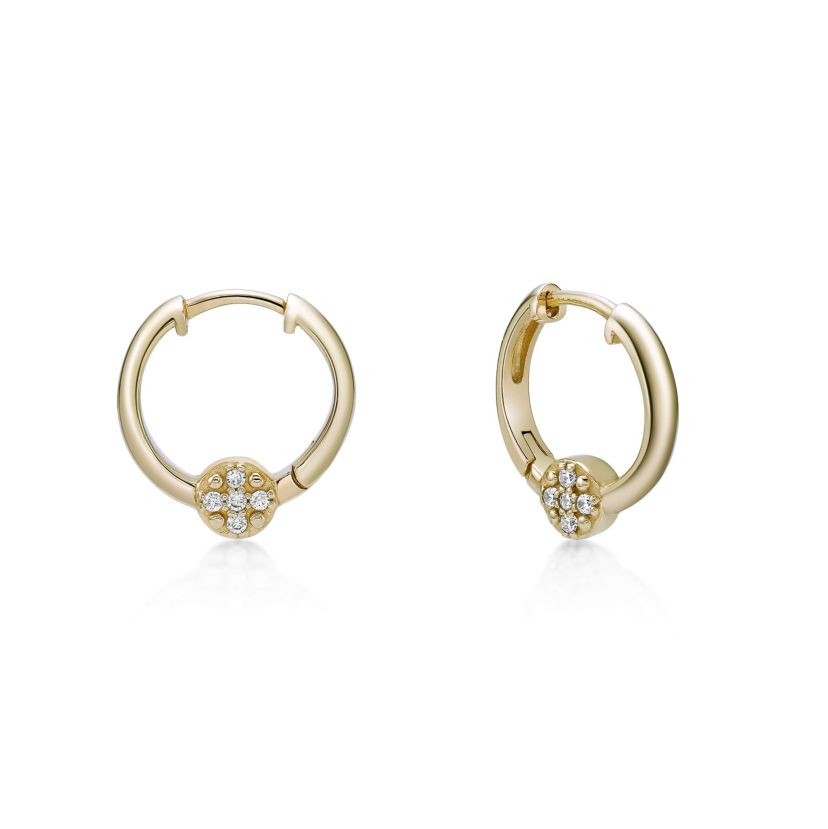 Lab Created Gemminded 1/10 ct. t.w. Lab-Grown Diamond Hoop Earrings in 18k Gold Over Silver