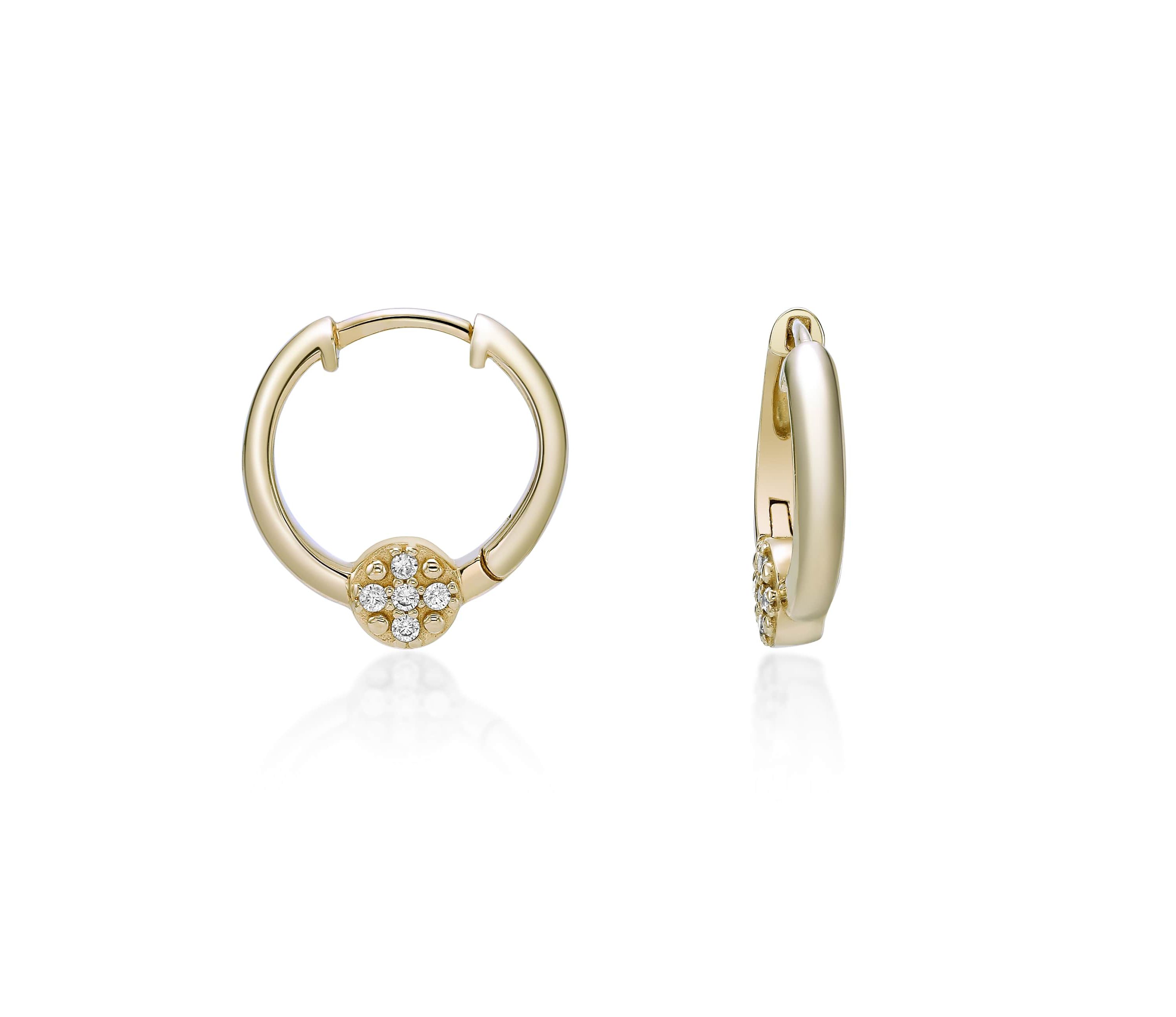 Lab Created Gemminded 1/10 ct. t.w. Lab-Grown Diamond Hoop Earrings in 18k Gold Over Silver