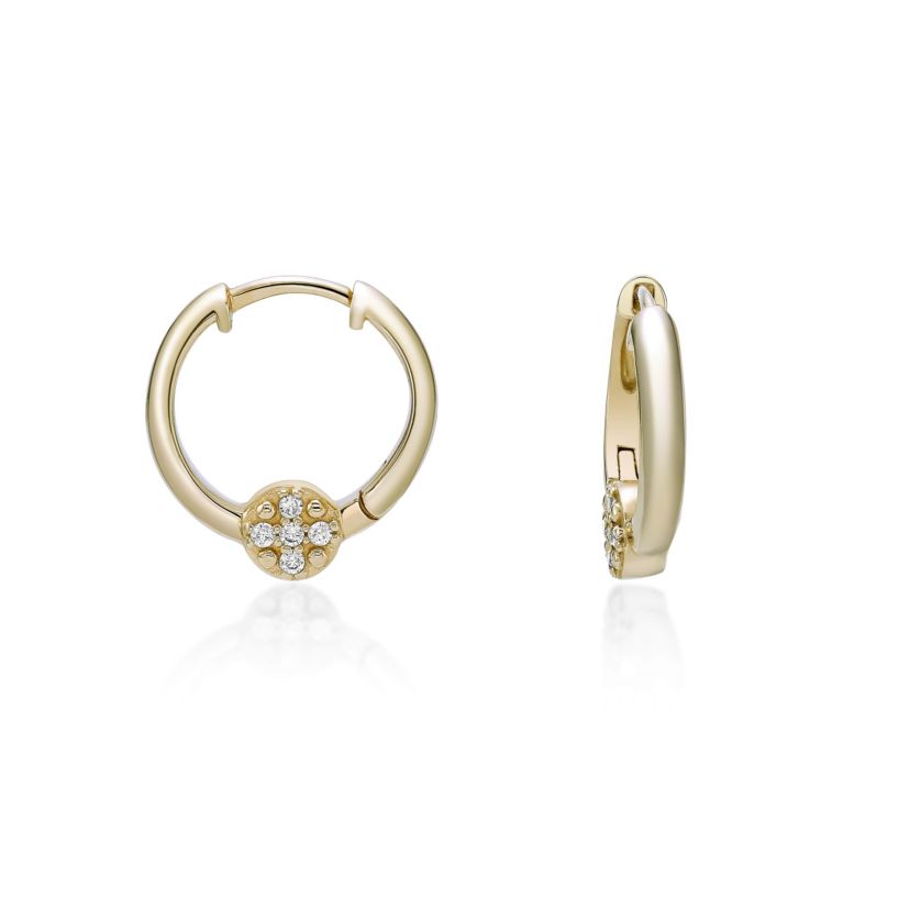 Lab Created Gemminded 1/10 ct. t.w. Lab-Grown Diamond Hoop Earrings in 18k Gold Over Silver