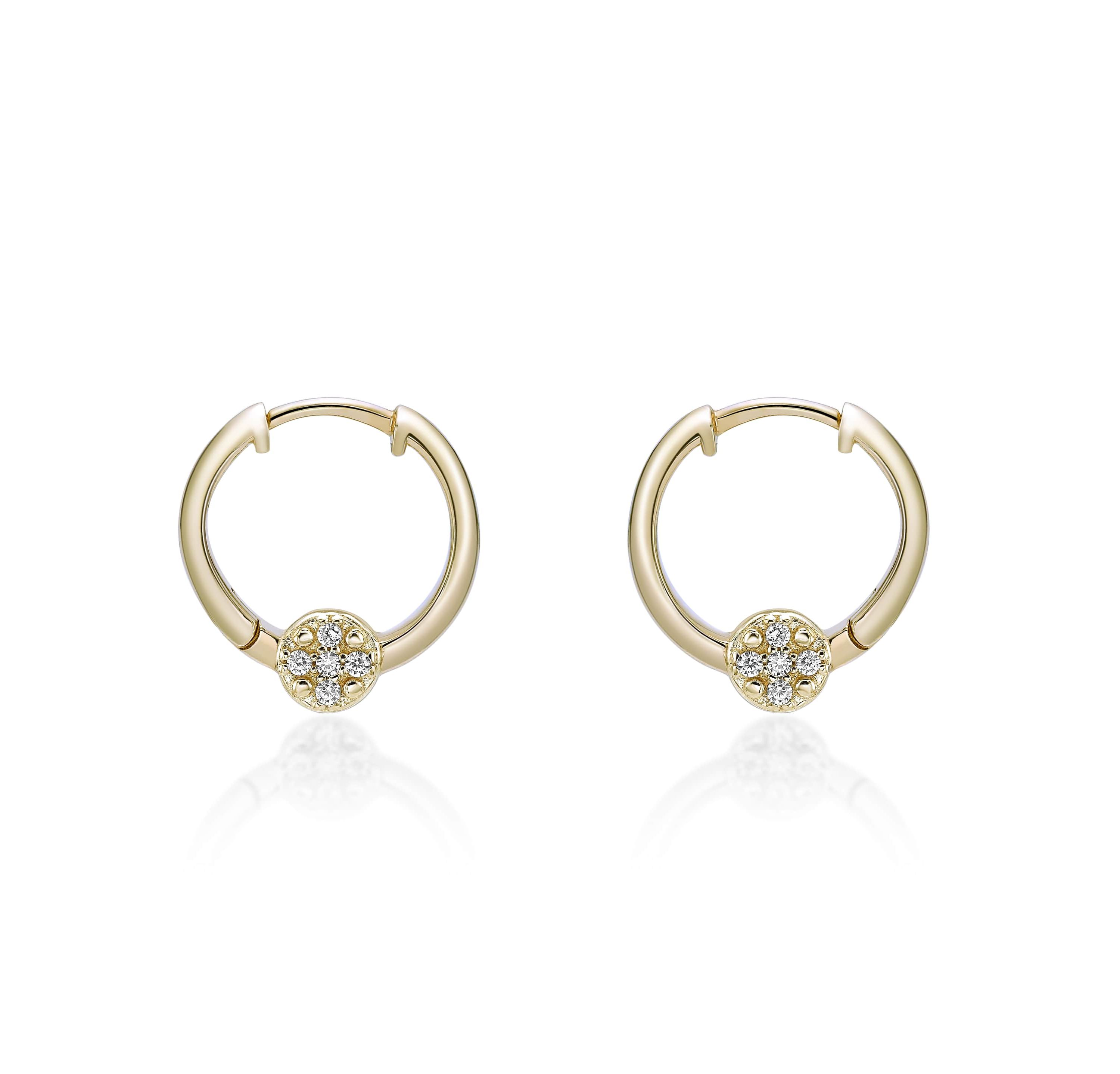 Lab Created Gemminded 1/10 ct. t.w. Lab-Grown Diamond Hoop Earrings in 18k Gold Over Silver
