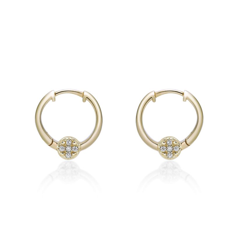 Lab Created Gemminded 1/10 ct. t.w. Lab-Grown Diamond Hoop Earrings in 18k Gold Over Silver