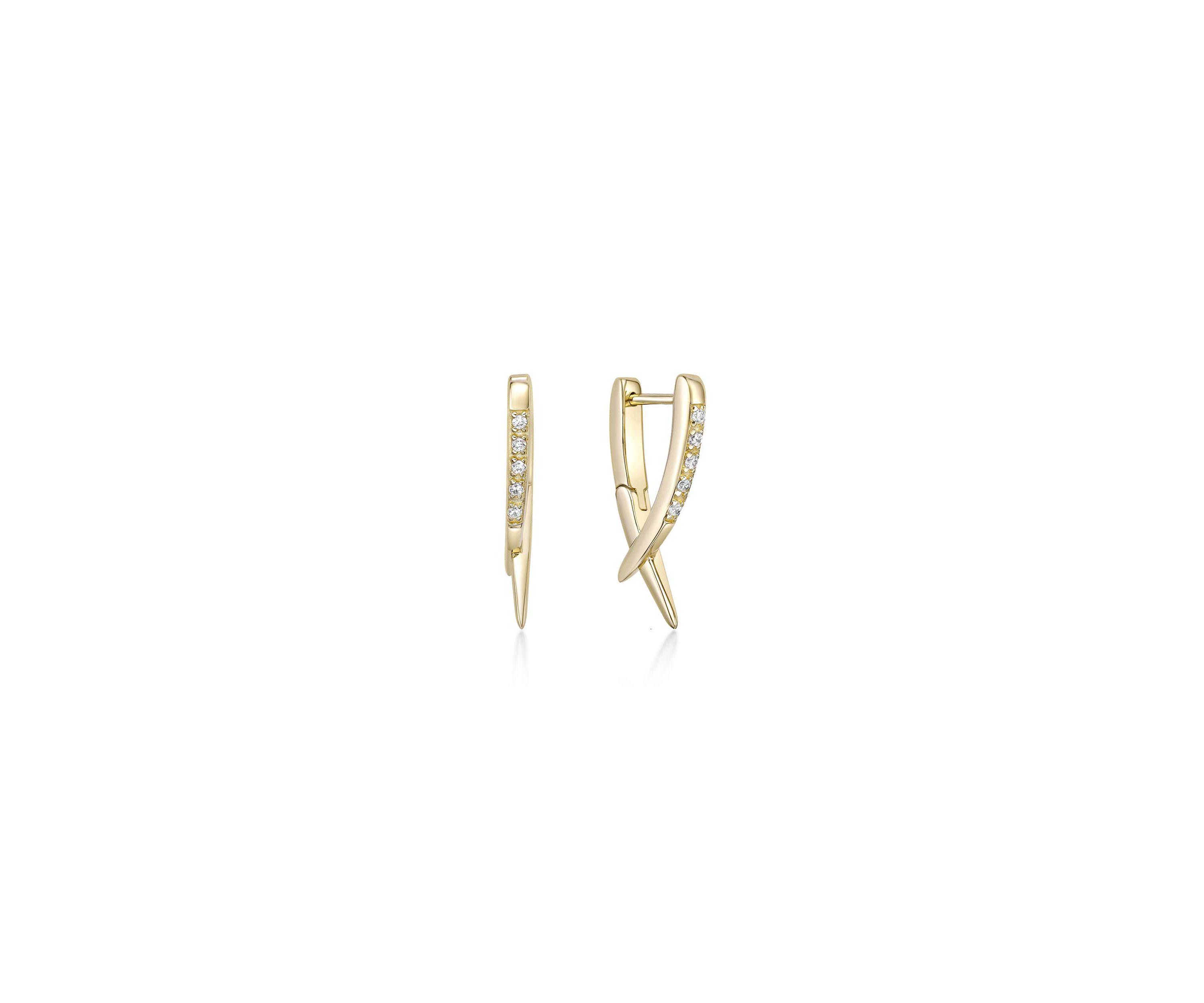 Lab Created Gemminded 1/10 ct. t.w. Lab-Grown Diamond Earrings in 18k Gold Over Silver