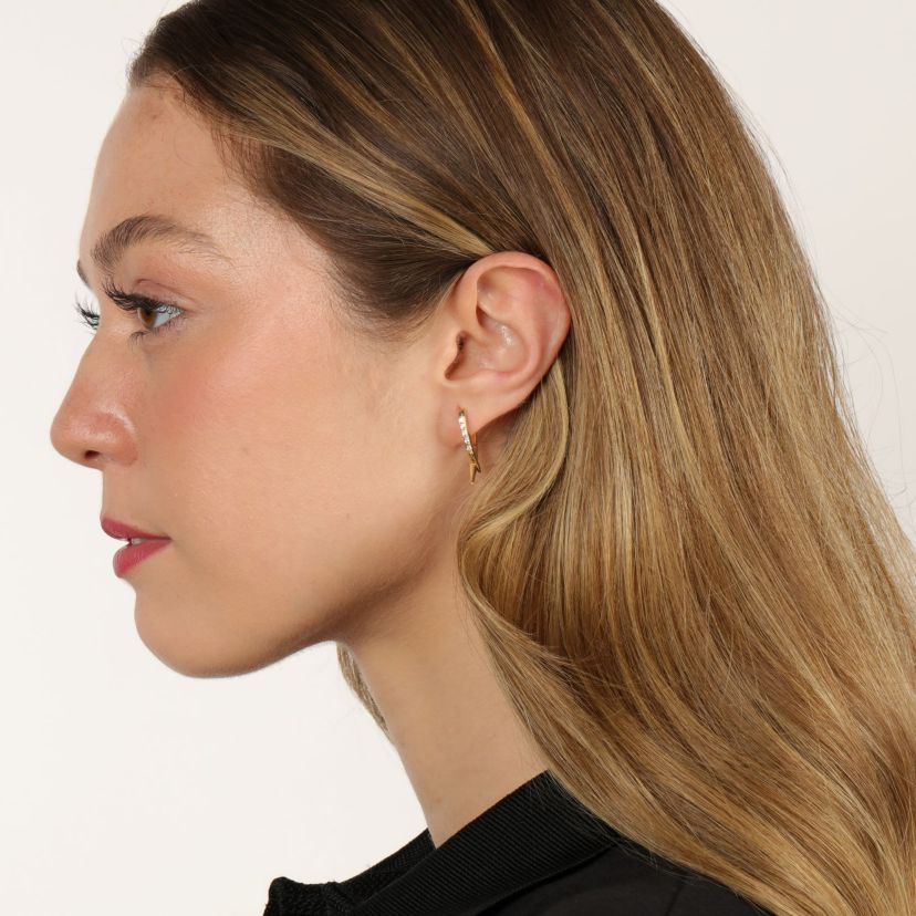 Lab Created Gemminded 1/10 ct. t.w. Lab-Grown Diamond Earrings in 18k Gold Over Silver
