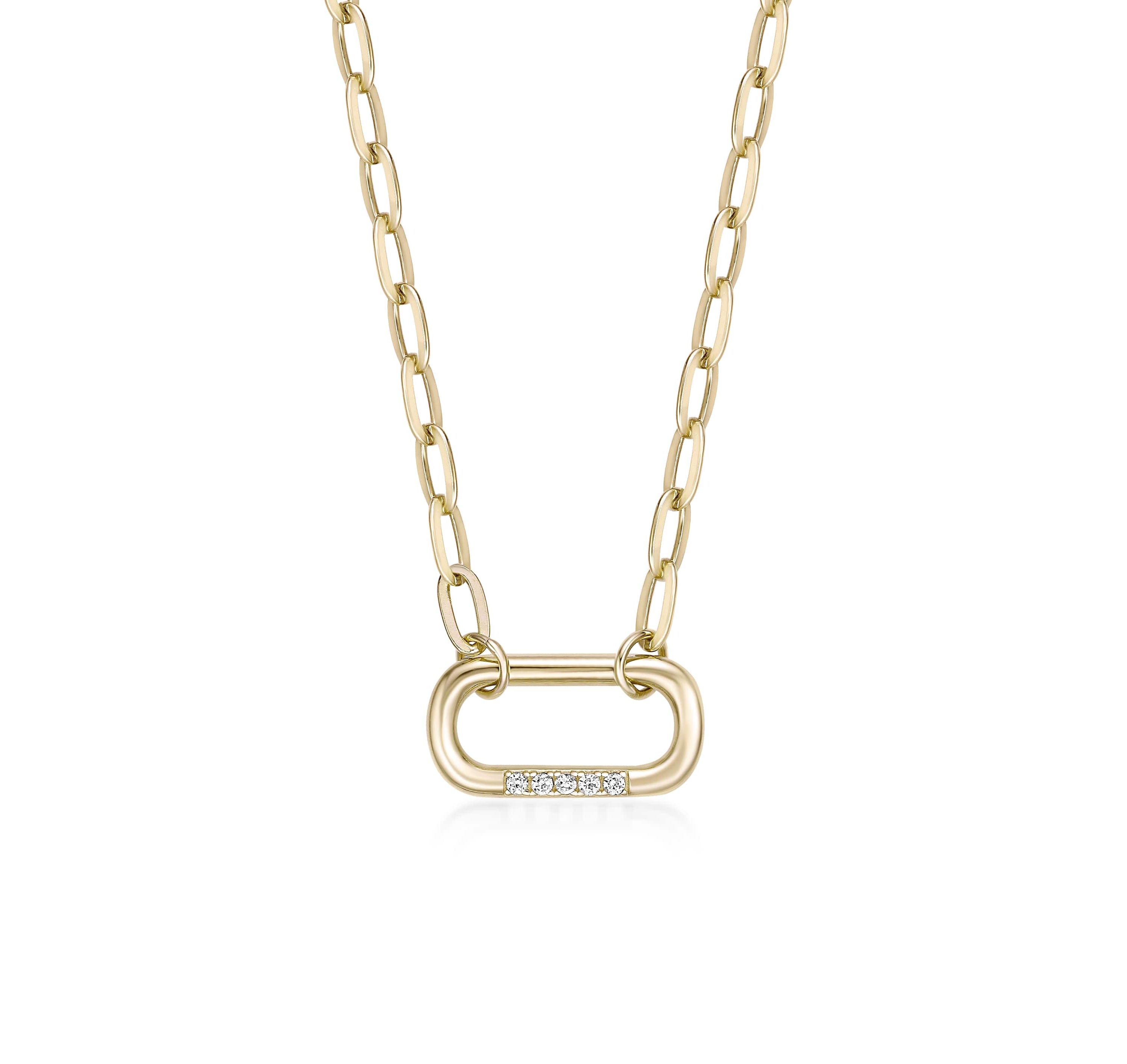 Lab Created Gemminded Lab-Grown Diamond Accent Pendant Necklace in 18k Gold Over Silver