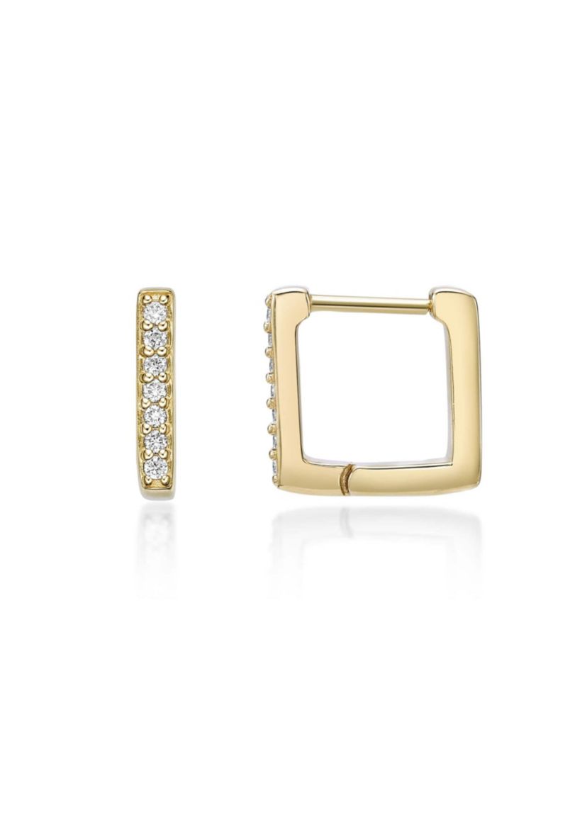 Lab Created Gemminded 1/8 ct. t.w. Lab-Grown Diamond Hoop Earrings in 18k Gold Over Silver