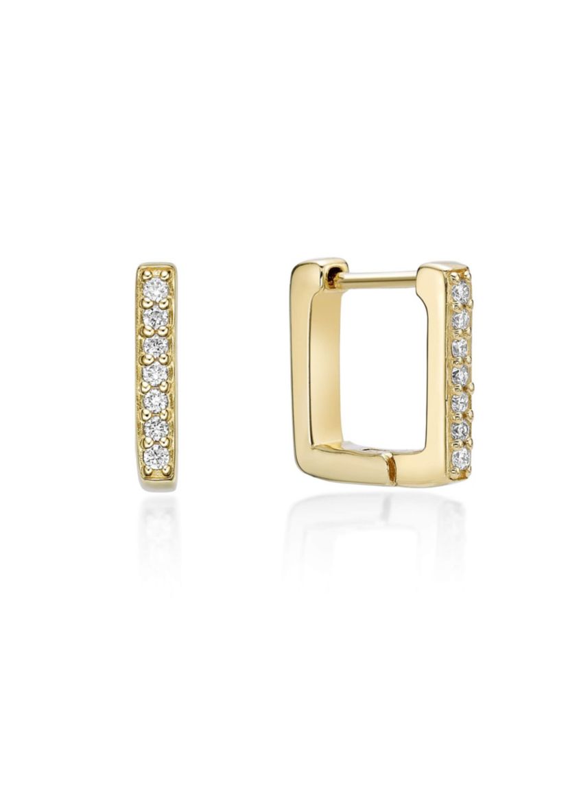 Lab Created Gemminded 1/8 ct. t.w. Lab-Grown Diamond Hoop Earrings in 18k Gold Over Silver