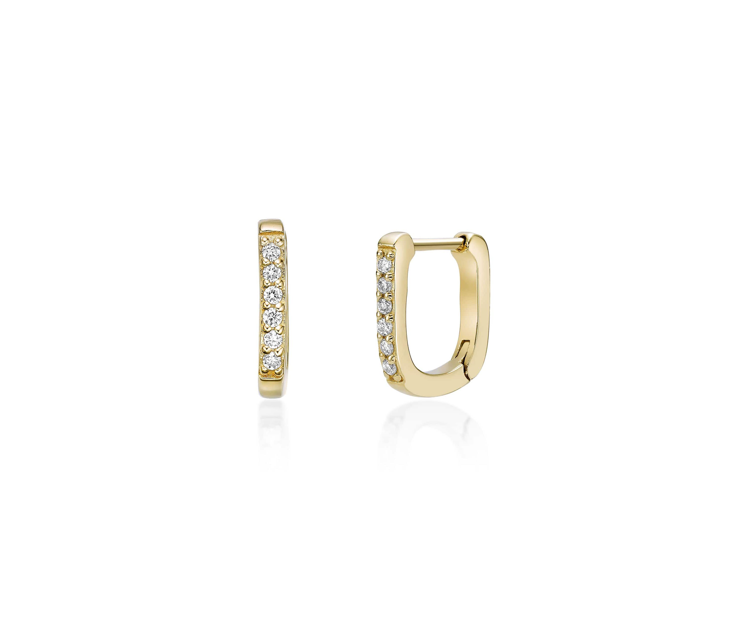 Lab Created Gemminded 1/10 ct. t.w. Lab-Grown Diamond Hoop Earrings in 18k Gold Over Silver
