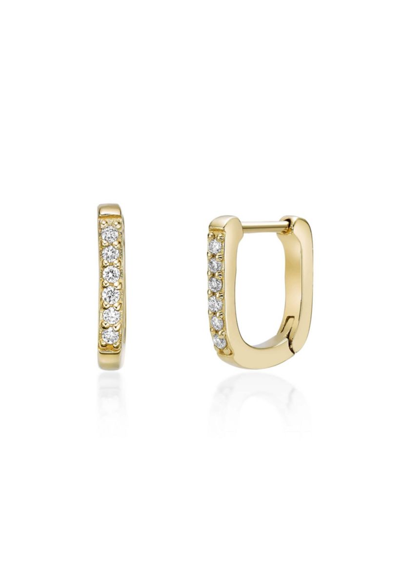 Lab Created Gemminded 1/10 ct. t.w. Lab-Grown Diamond Hoop Earrings in 18k Gold Over Silver