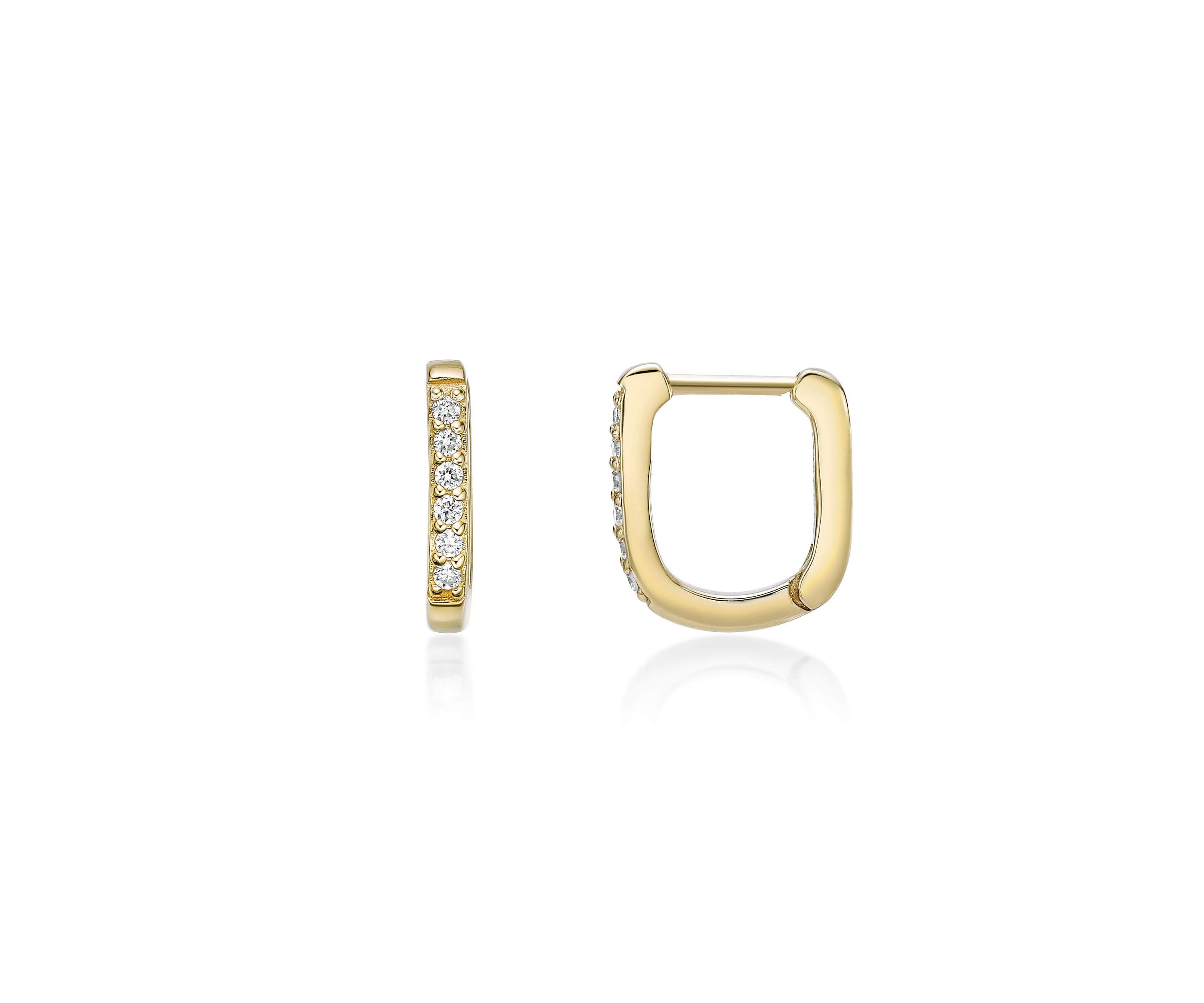 Lab Created Gemminded 1/10 ct. t.w. Lab-Grown Diamond Hoop Earrings in 18k Gold Over Silver