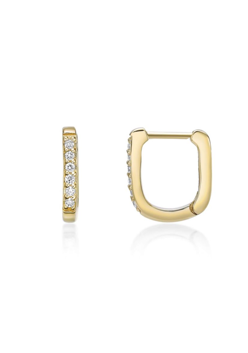 Lab Created Gemminded 1/10 ct. t.w. Lab-Grown Diamond Hoop Earrings in 18k Gold Over Silver